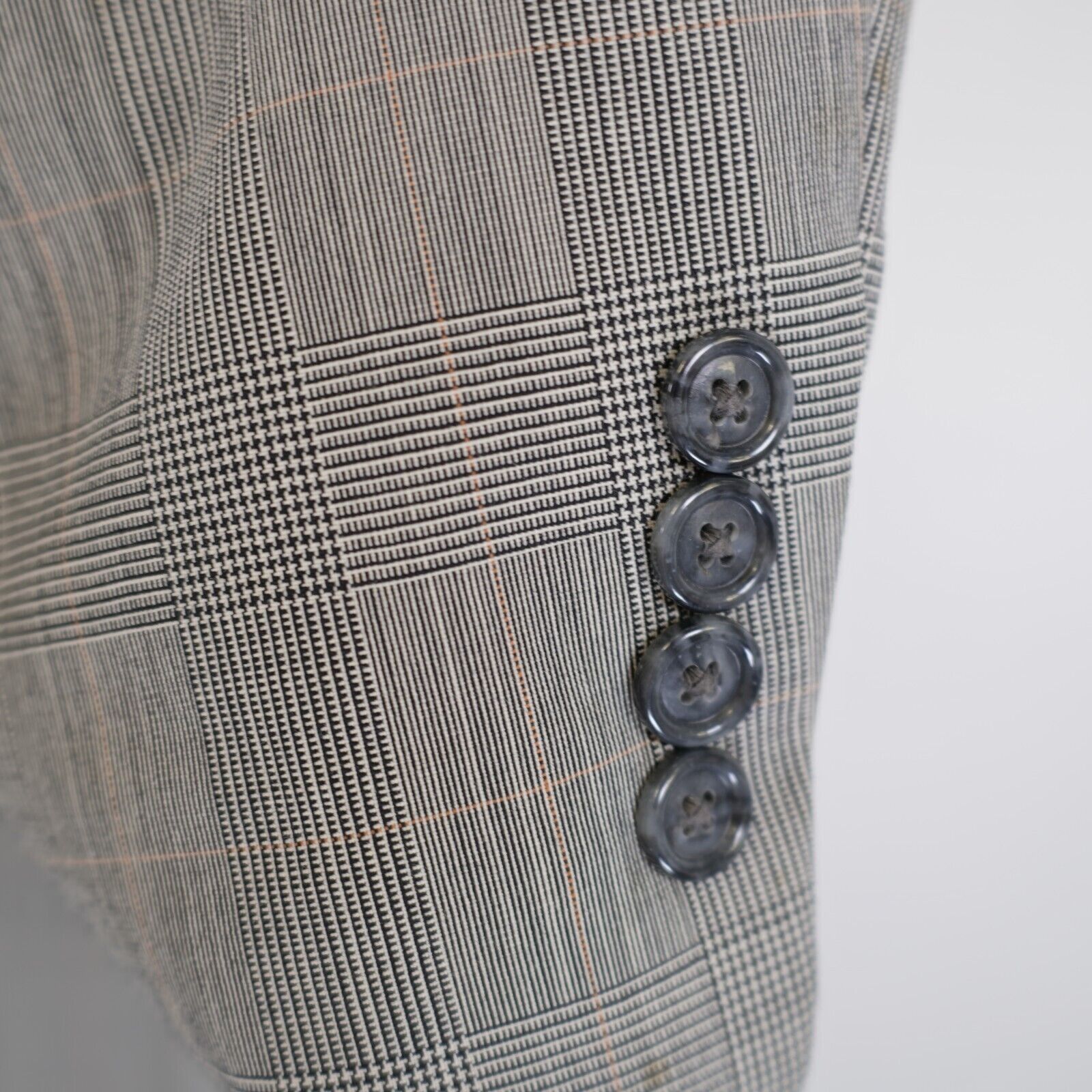Jos. A. Bank Jos A Bank Wool Cream Black Plaid W/ Orange Windowpane Sport Size 42L - 3 Thumbnail