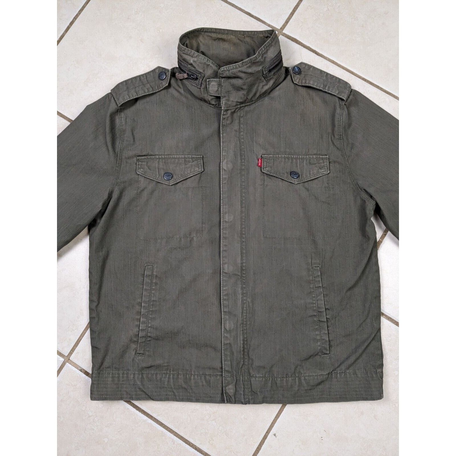 Levi's Levi’s Four Pocket Military Jacket Packable Hood Olive Size US L / EU 52-54 / 3 - 3 Thumbnail