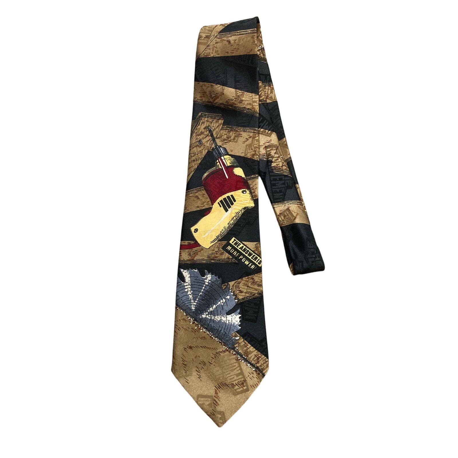 Other Vintage Home Improvement Power Tools Necktie Tie 90s Neck Size ONE SIZE - 1 Thumbnail
