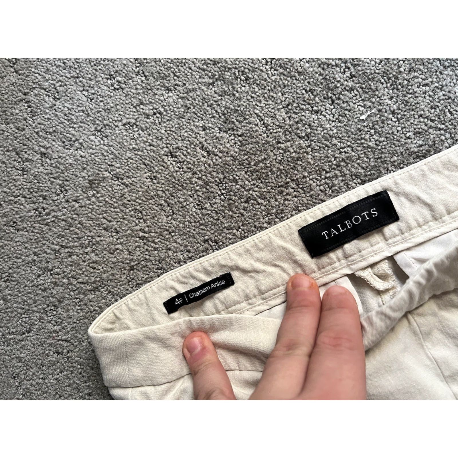 Talbots Talbots Pants Womens 4P Beige Chatham Ankle High Rise Stretch Tapered Size 32" / US 10 / IT 46 - 6 Thumbnail