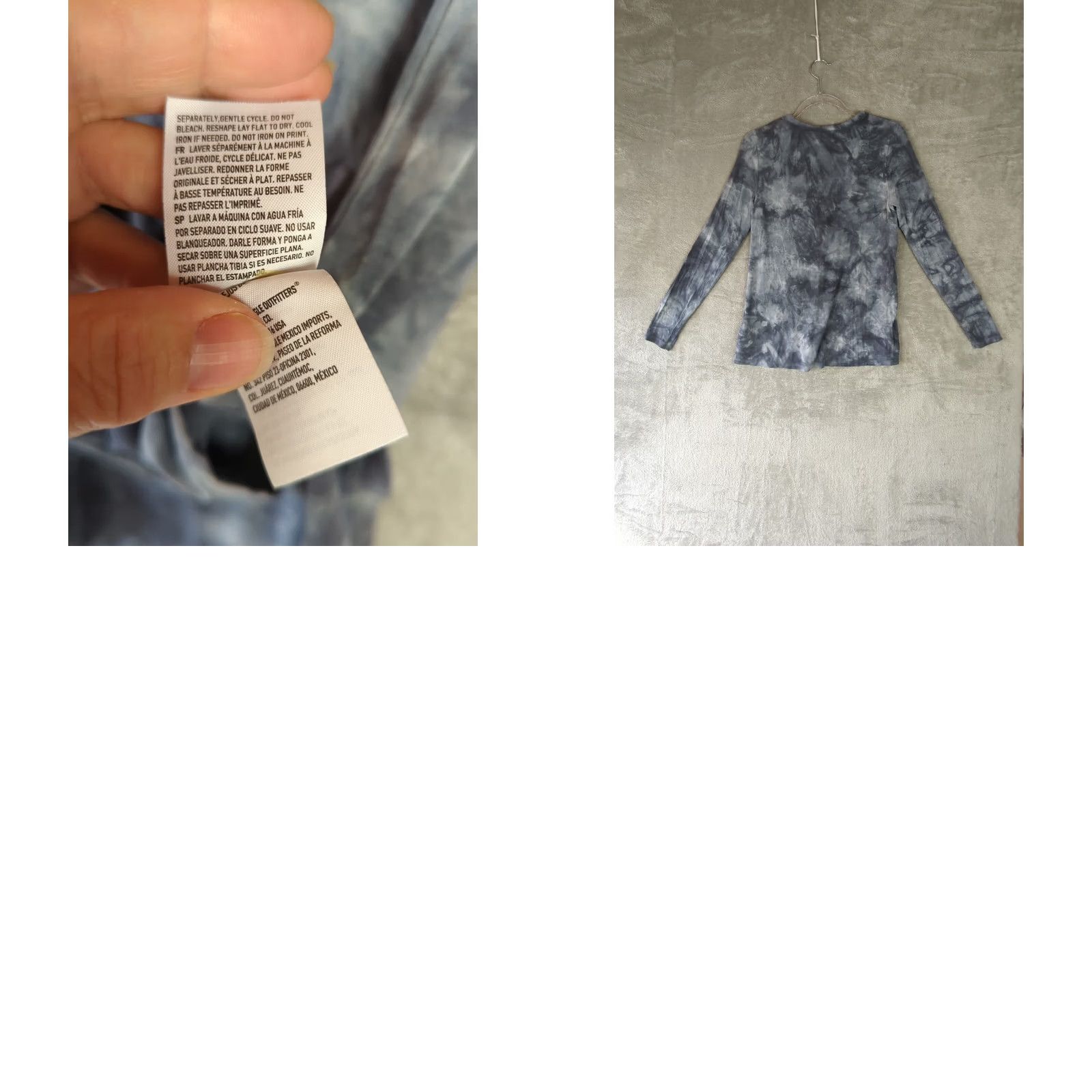 American Eagle Outfitters VINTAGE? American Eagle Shirt S Gray/Blue Long Sleeve Lace Up V-Neck Bohemian Hippie Tie Dye Size S / US 4 / IT 40 - 8 Thumbnail