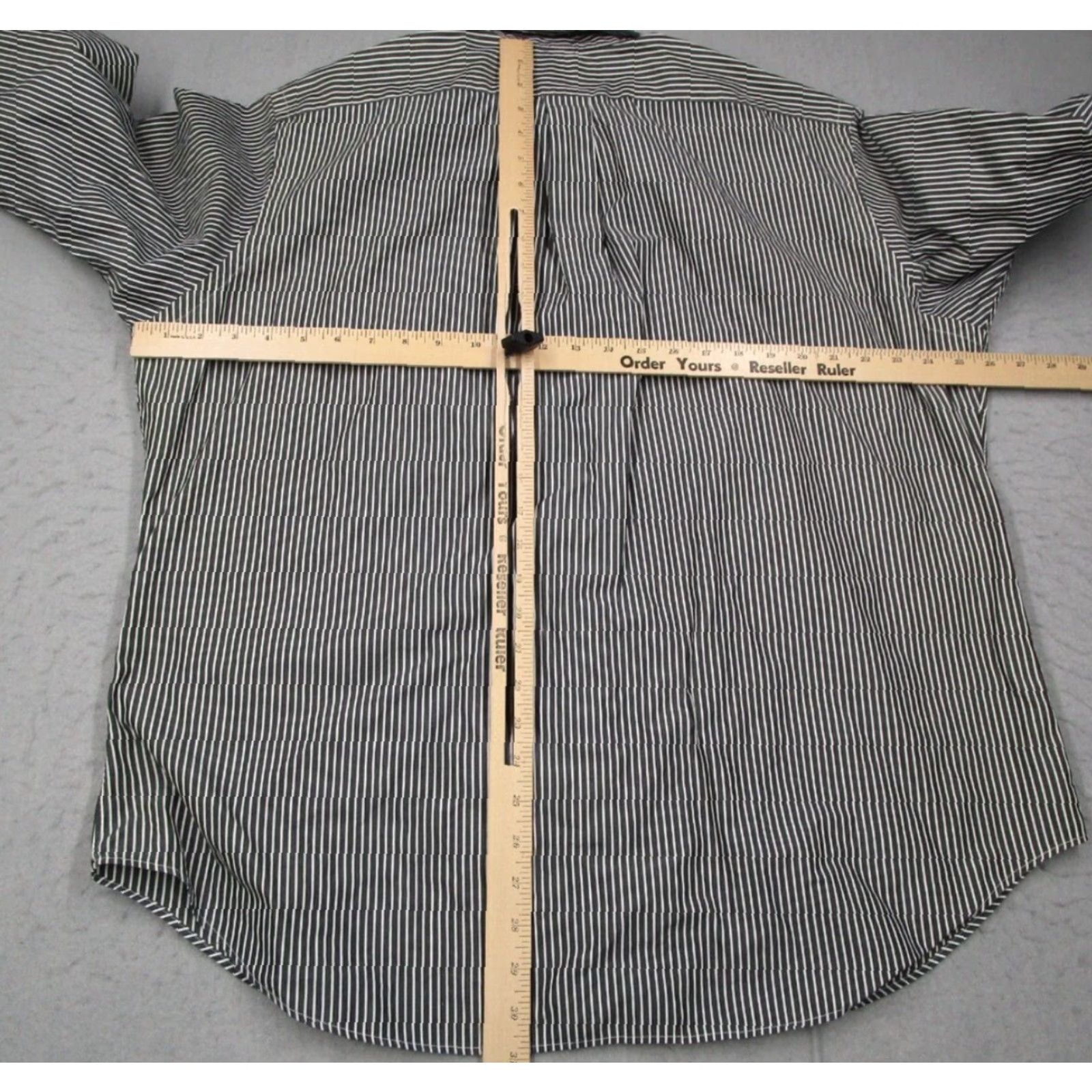 Ralph Lauren VINTAGE Ralph Lauren Men's Dress Shirt 17 36 Long Sleeve Gray Striped Button-Up Classic Fit Size US M / EU 48-50 / 2 - 4 Thumbnail