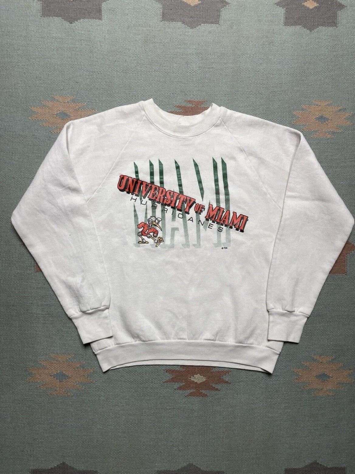 Fruit Of The Loom Vintage 80s University of Miami Hurricanes Sweatshirt Size US M / EU 48-50 / 2 - 1 Thumbnail