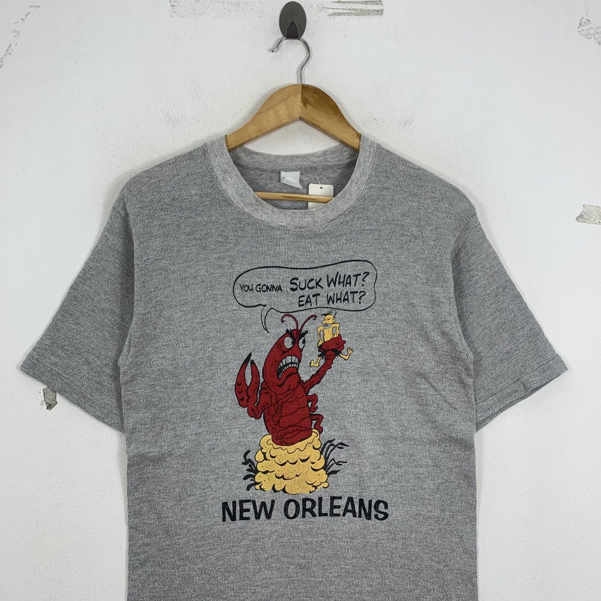 Vintage Vintage 90s NEW ORLEANS You Gonna Suck What? Cartoon Tshirt Size US S / EU 44-46 / 1 - 3 Thumbnail