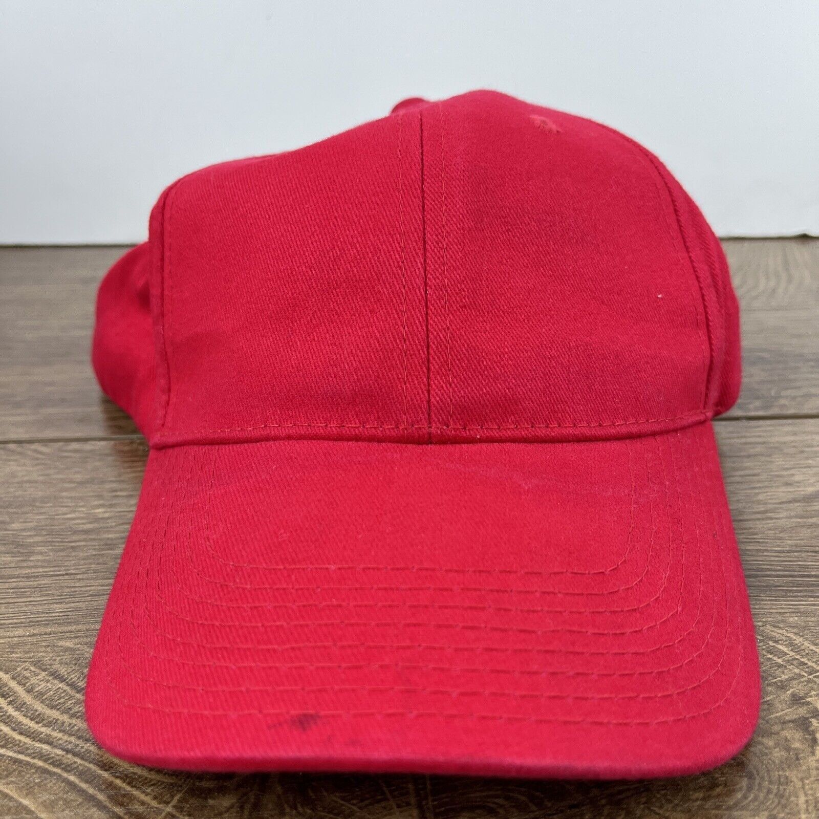 Other Plain Red Hat Baseball Cap Red Hat Adjustable Adult Size Hat Size ONE SIZE - 3 Thumbnail