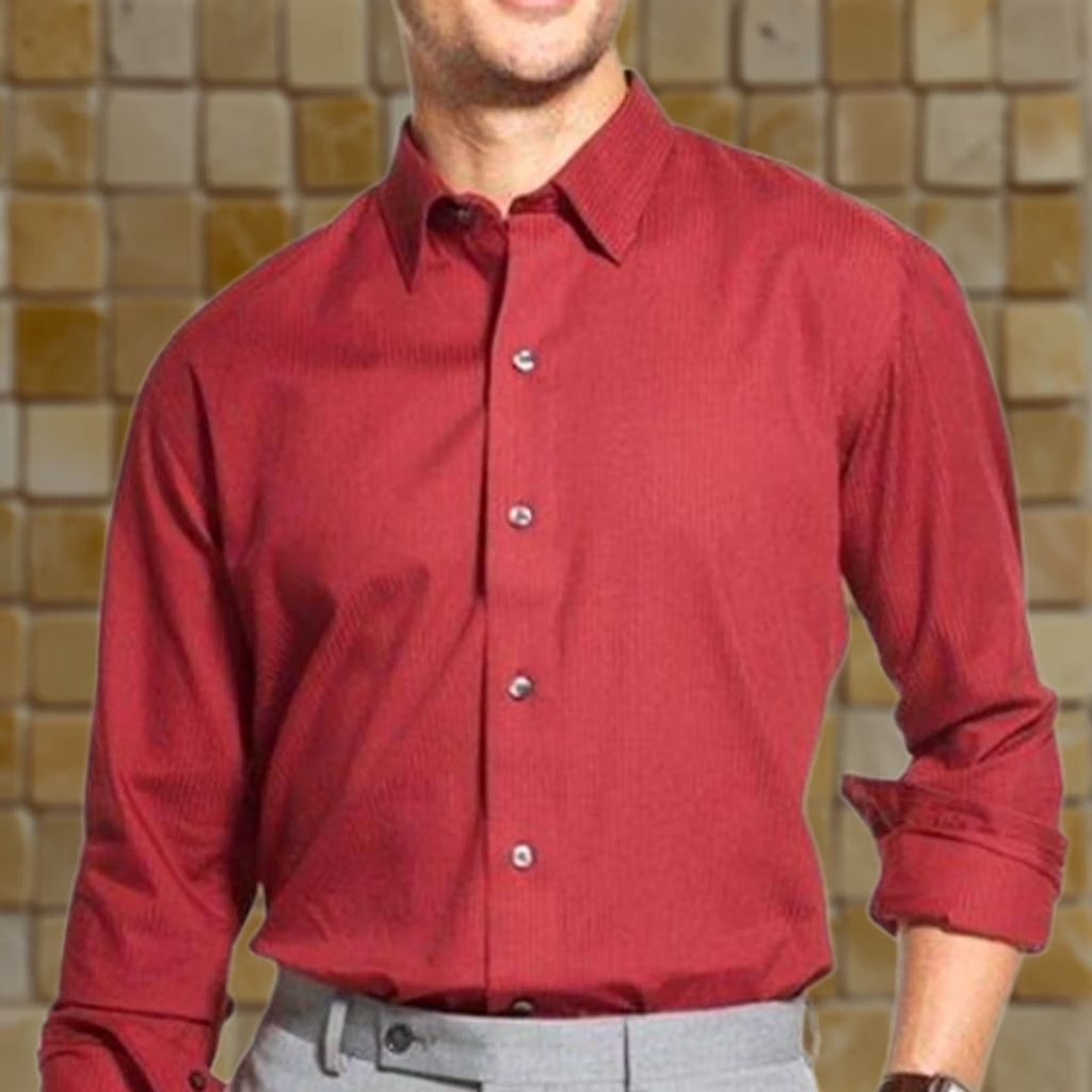 Van Heusen VINTAGE MENS Van Heusen FLEX SHIRT NATURAL STRETCH PORT RED SATEEN CLASSIC FIT 2XL Size US XXL / EU 58 / 5 - 1 Preview