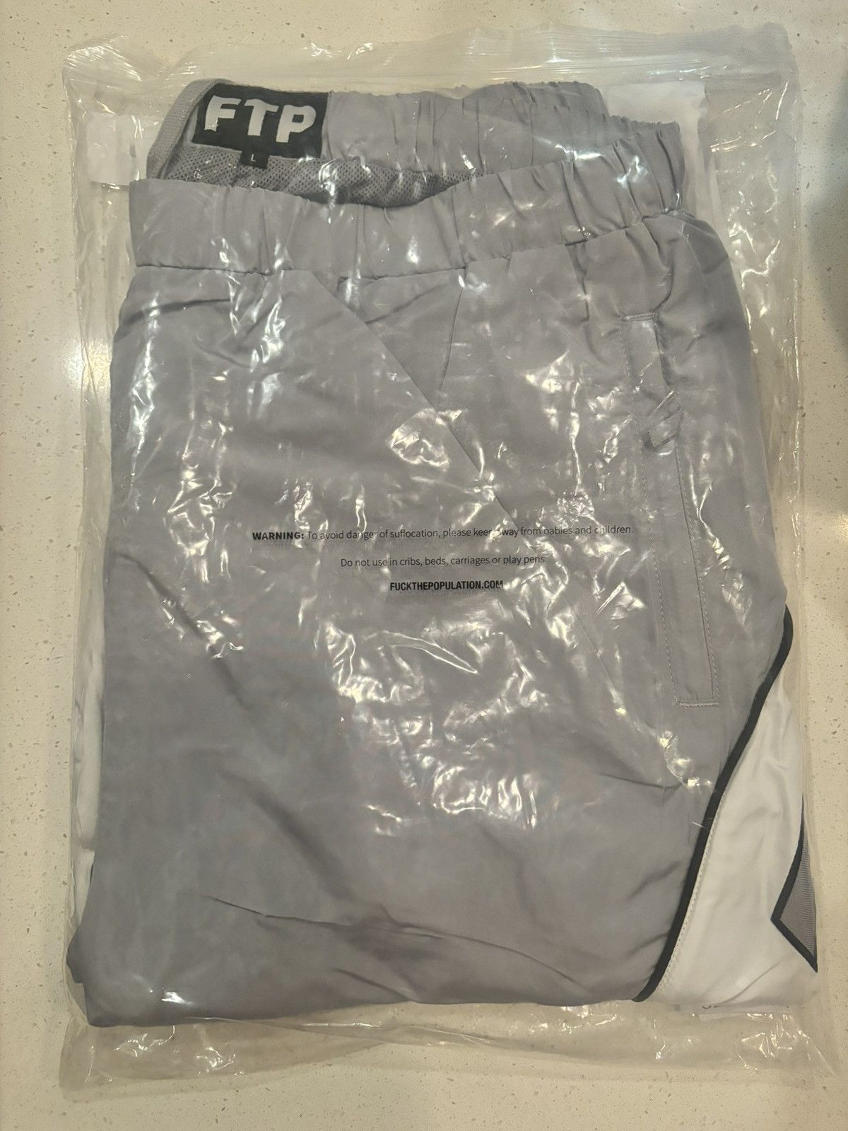 Fuck The Population Spell out track pant (GRAY) Size US 31 - 4 Thumbnail