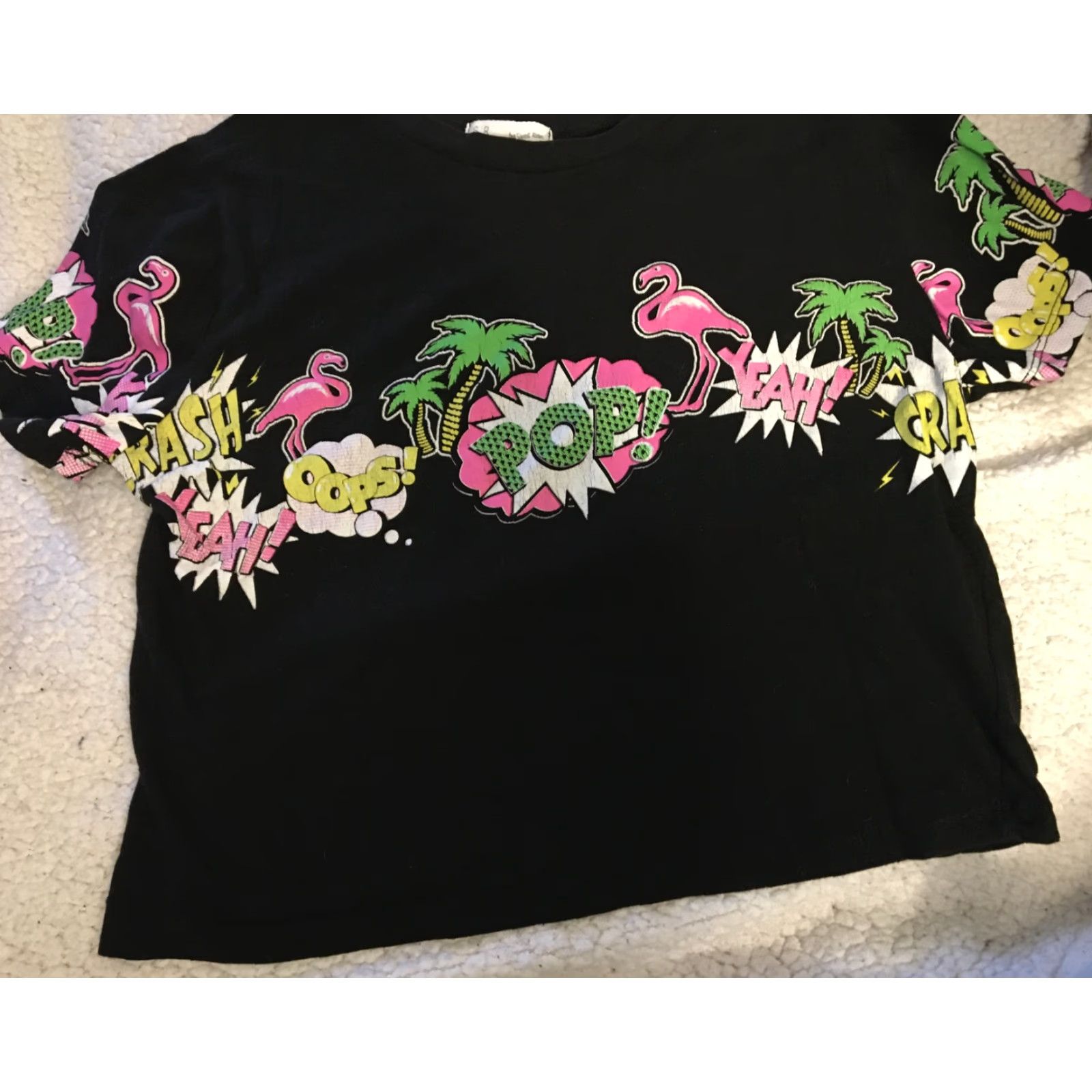 Rains Sweet Rain T-Shirt Cropped Sleeveless Multicolor Flamingo Print Crew Neck S Regular Women Boys Mens? Size S / US 4 / IT 40 - 2 Thumbnail