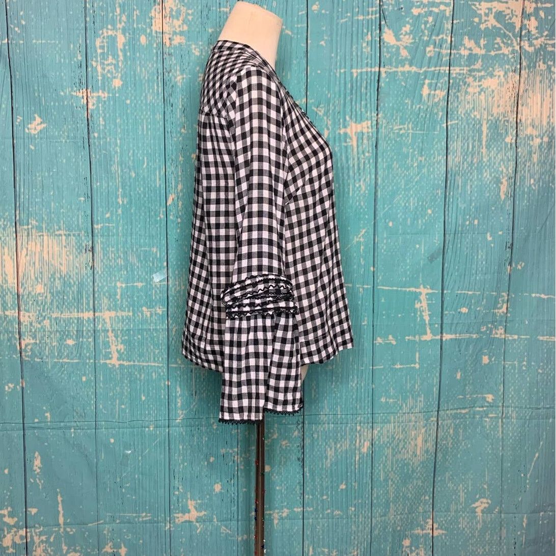 J.Crew J.Crew black white long sleeves gingham tunic blouse size 4 Size S / US 4 / IT 40 - 8 Thumbnail