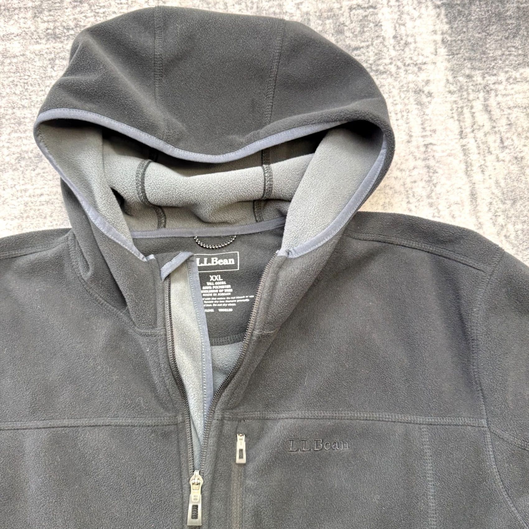 Vintage LL Bean Jacket Mens 2XLT Black Fleece Hooded Coat Full Zip Outdoors Casual Layer Jacket Size US XXL / EU 58 / 5 - 7 Thumbnail