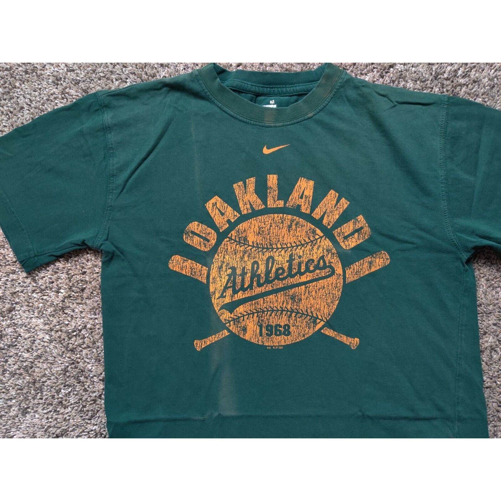 Nike Oakland Athletics Shirt Adult Medium Green Yellow Spell Out Size US M / EU 48-50 / 2 - 2 Thumbnail