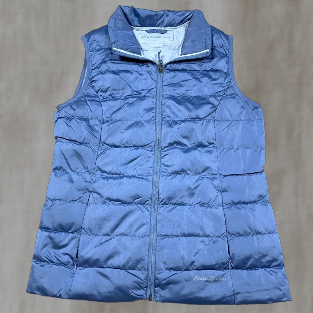 Eddie Bauer VINTAGE Eddie Bauer Puffer Vest Women Small Blue Down Fill EB650 Full Zip Jacket Size S / US 4 / IT 40 - 1 Thumbnail