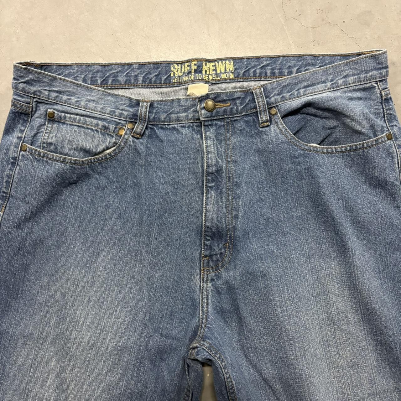 Vintage Crazy Vintage Y2K/2000s Super Baggy Skater Style ruff hewn Medium Blue Wash Denim Jeans! Size US 38 / EU 54 - 3 Thumbnail