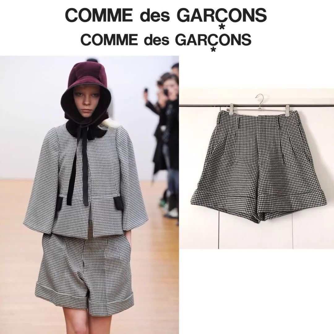Comme des Garcons CDG 12AW Houndstooth Double-Layer Shorts XS Size 26" / US 2 / IT 38 - 1 Thumbnail
