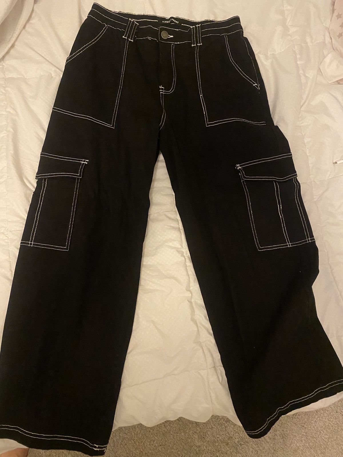 Other Black pants with white stitching Size 34" / US 12 / IT 48 - 1 Thumbnail