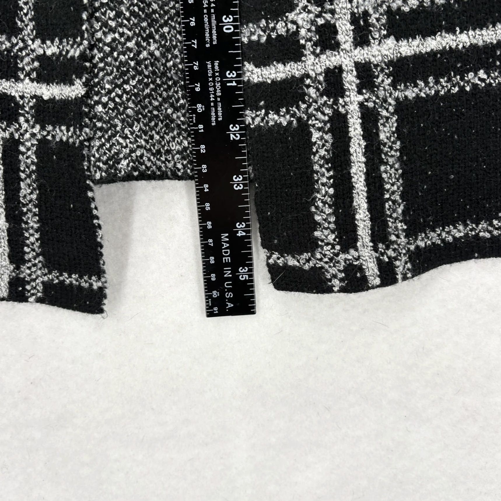 Sanctuary Sanctuary Cardigan Sweater Womens Large Black Plaid Open Front Knit Longline NWT Size L / US 10 / IT 46 - 7 Thumbnail
