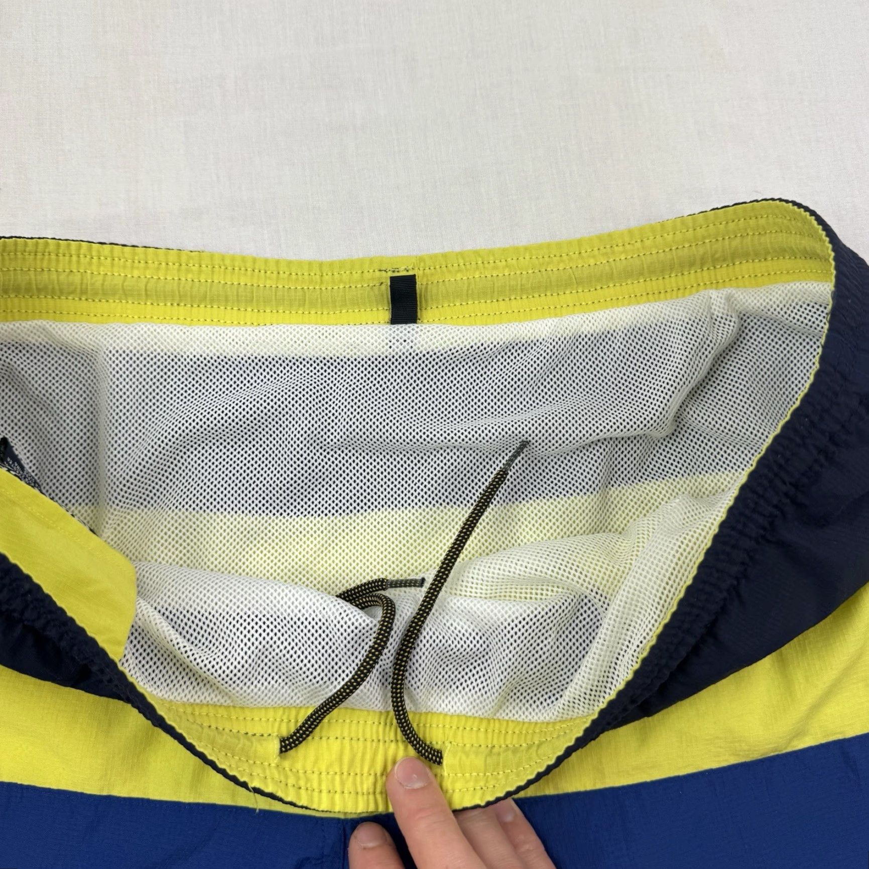 Nautica VINTAGE Nautica Competition Swim Trunks Adult M Striped Blue 90s Beach Mens Size US 31 - 4 Thumbnail