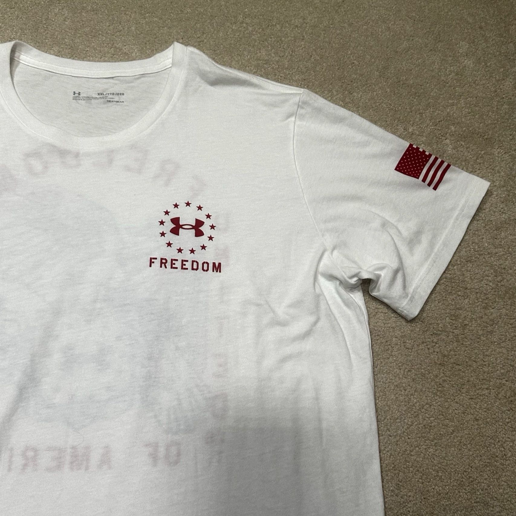 Under Armour Under Armour Shirt Mens 2XL XXL Freedom Eagle White Size US XXL / EU 58 / 5 - 3 Thumbnail