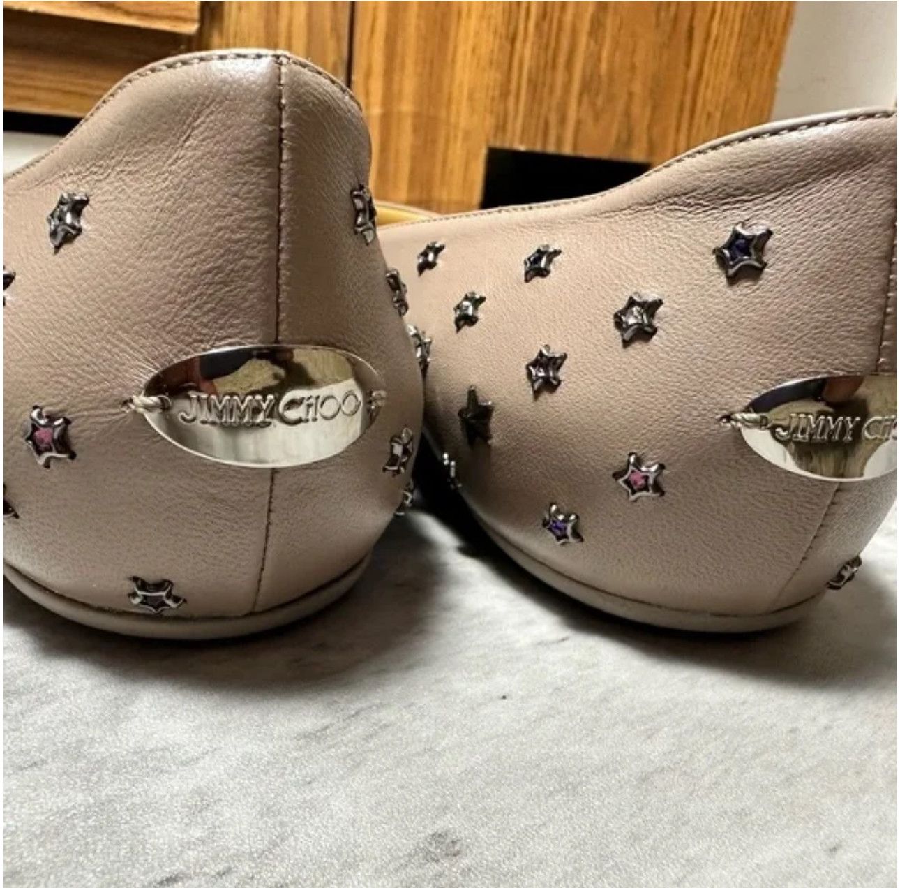 Jimmy Choo Jimmy Choo leather Taupe Flats with Star Studs Size US 11 / IT 41 - 8 Thumbnail