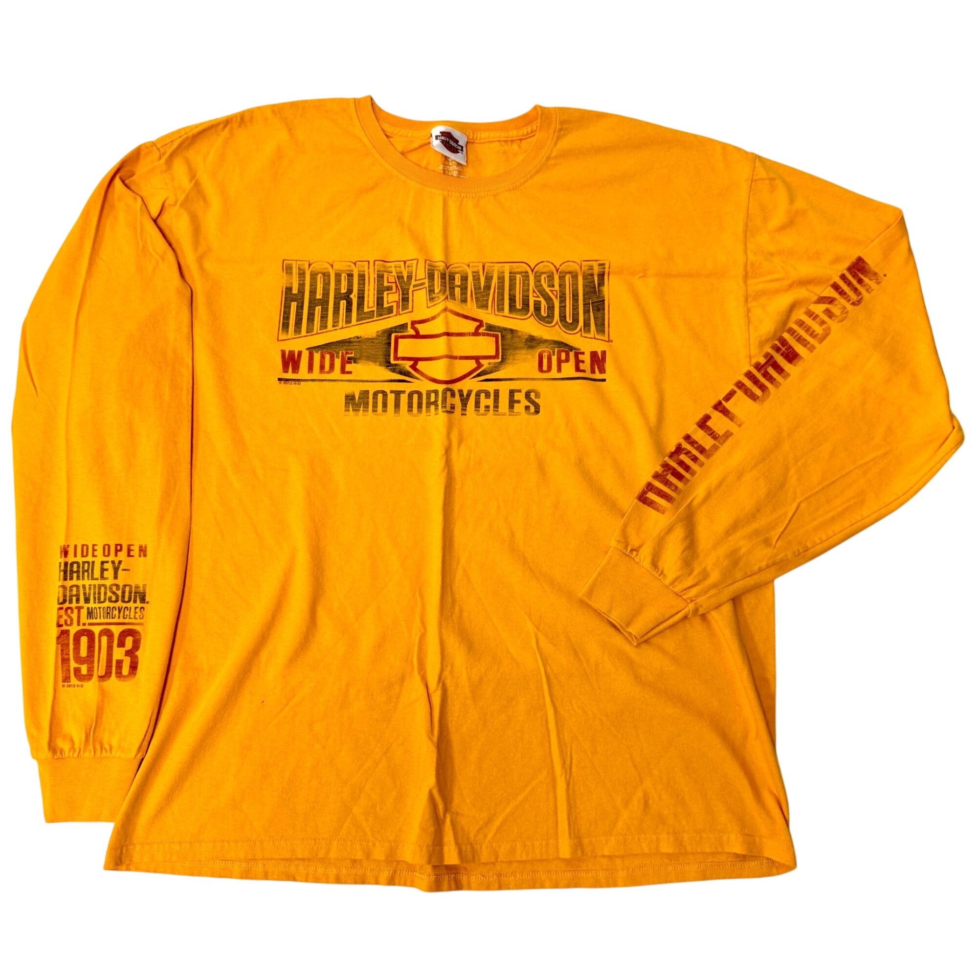 Harley Davidson H-D Motorcycle Chesapeake Maryland Biker SPELLOUT L/S Shirt Size US XL / EU 56 / 4 - 3 Thumbnail