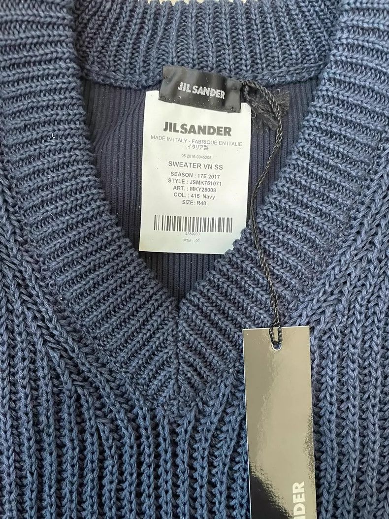 Jil Sander Jil Sander Spliced knitted short-sleeved sweatshirt Size L / US 10 / IT 46 - 3 Thumbnail