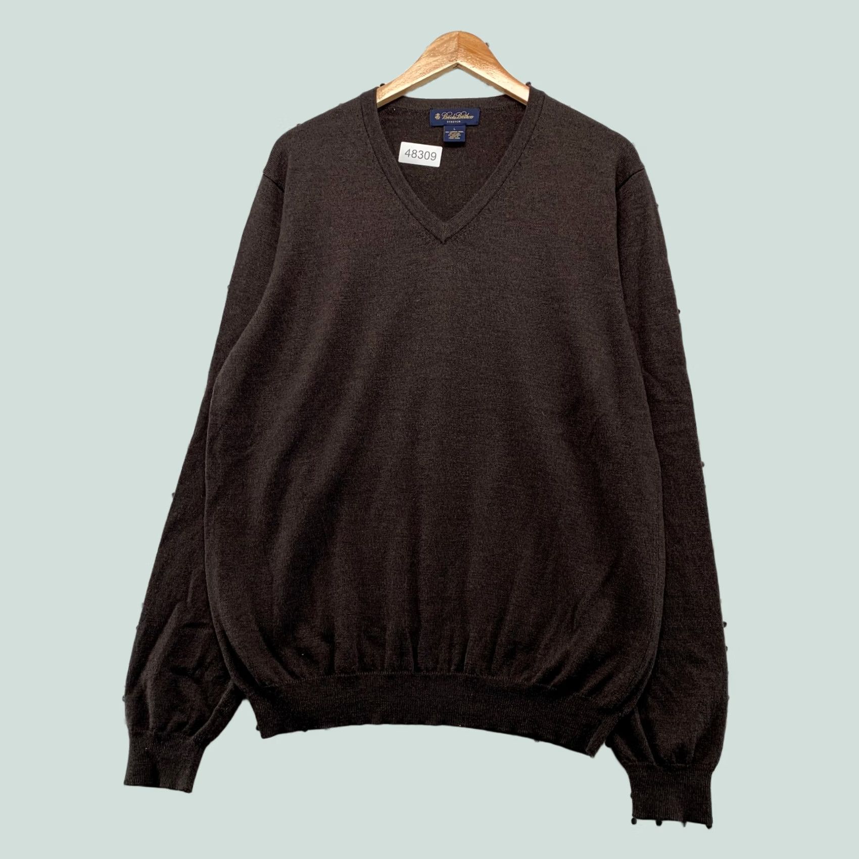 Brooks Brothers Brooks Brothers Merino Wool Sweater Mens XL Brown V-Neck Lightweight Stretch Pullover Regular Knit Wool Mens XL Brown V-Neck Sweater Size US XL / EU 56 / 4 - 1 Thumbnail