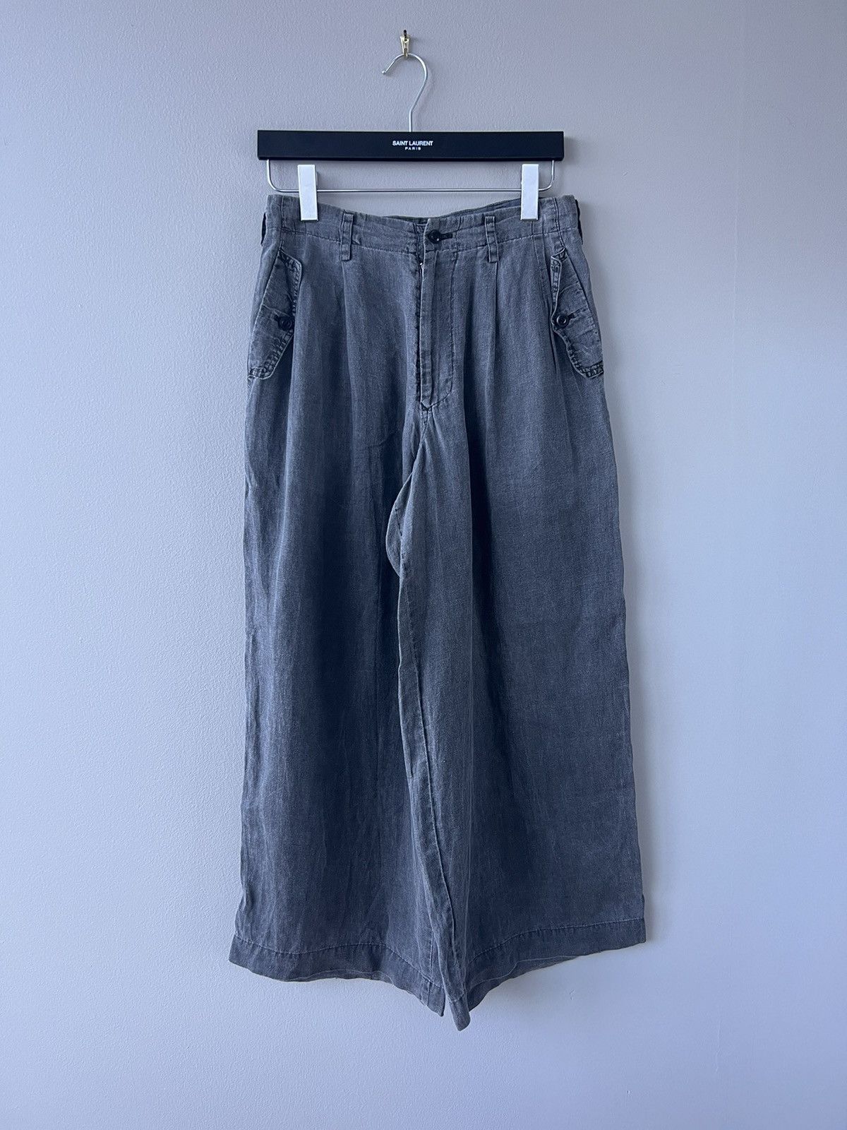 Y's Ã Yohji Yamamoto Linen Wide Cropped Trousers | Grailed