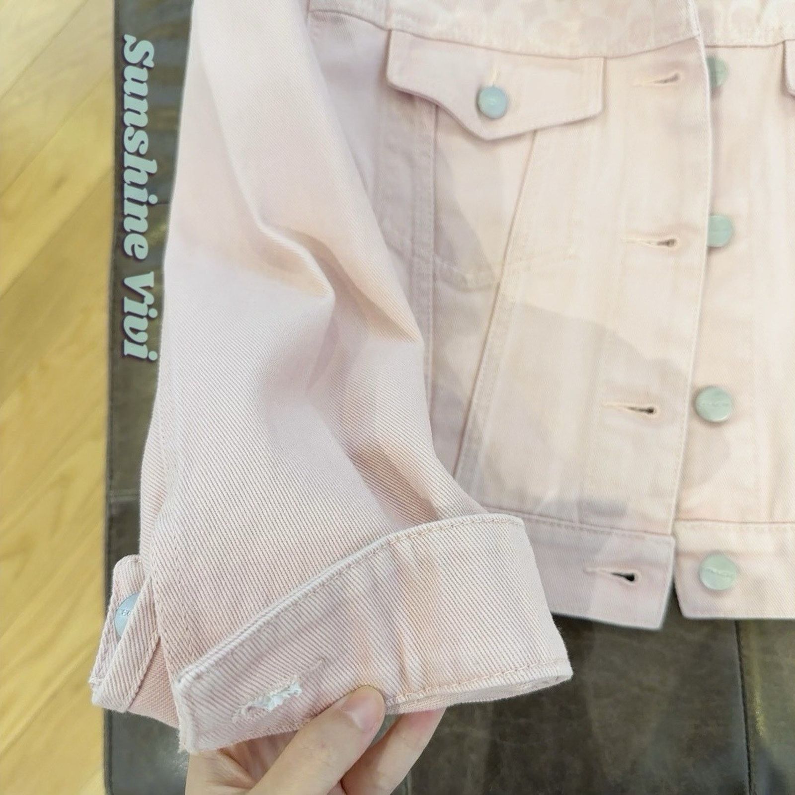 Coach NWT COACH Colorful Signature Denim Jacket Woman's CBB95 Pink Size M / US 6-8 / IT 42-44 - 5 Thumbnail