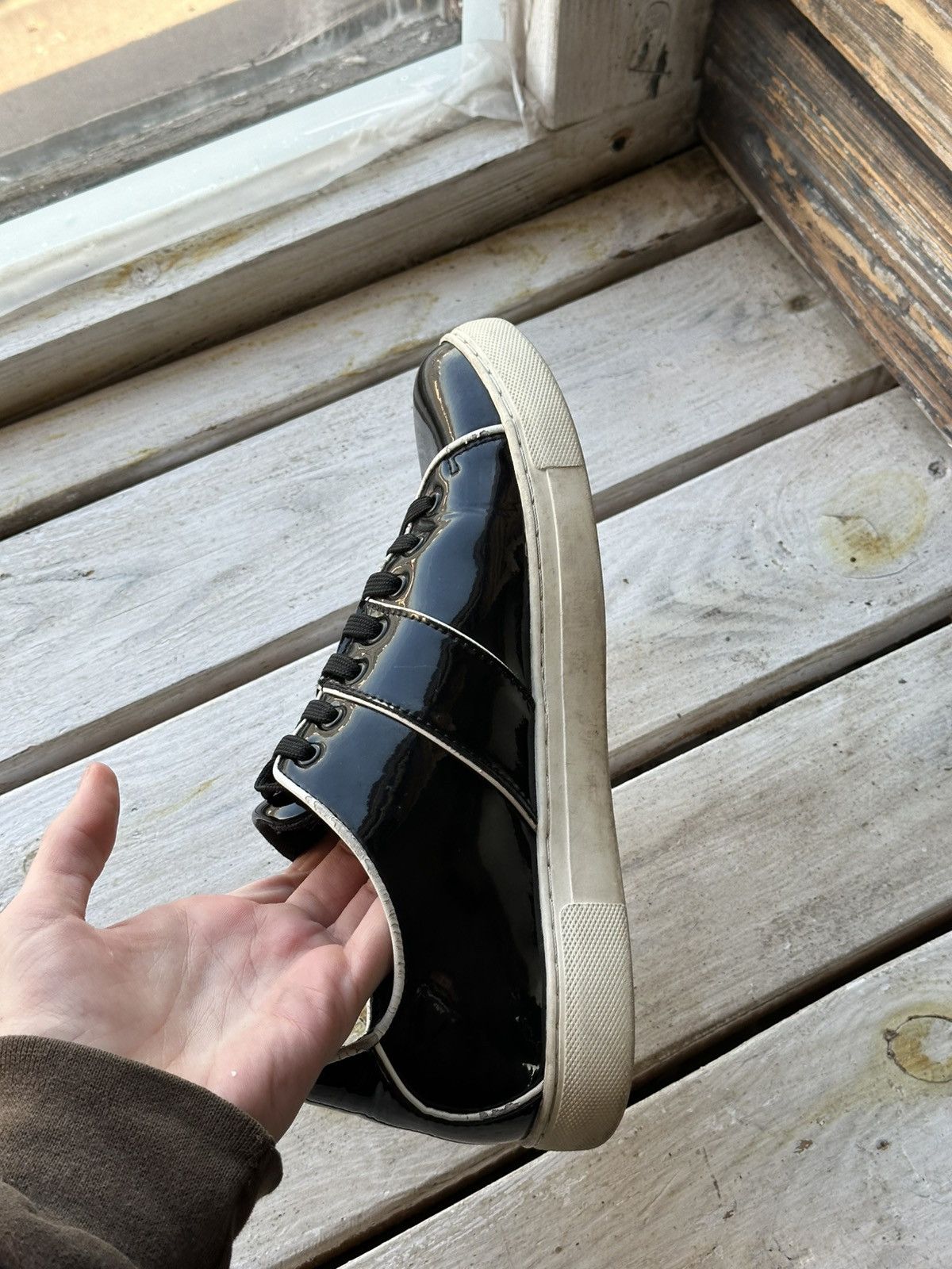 Designer × Emporio Armani × Giorgio Armani 🚨ARMANI BLACK SHOES MINIMALISM SNEAKERS MONOGRAM LUXURY Size US 6 / EU 39 - 15 Thumbnail