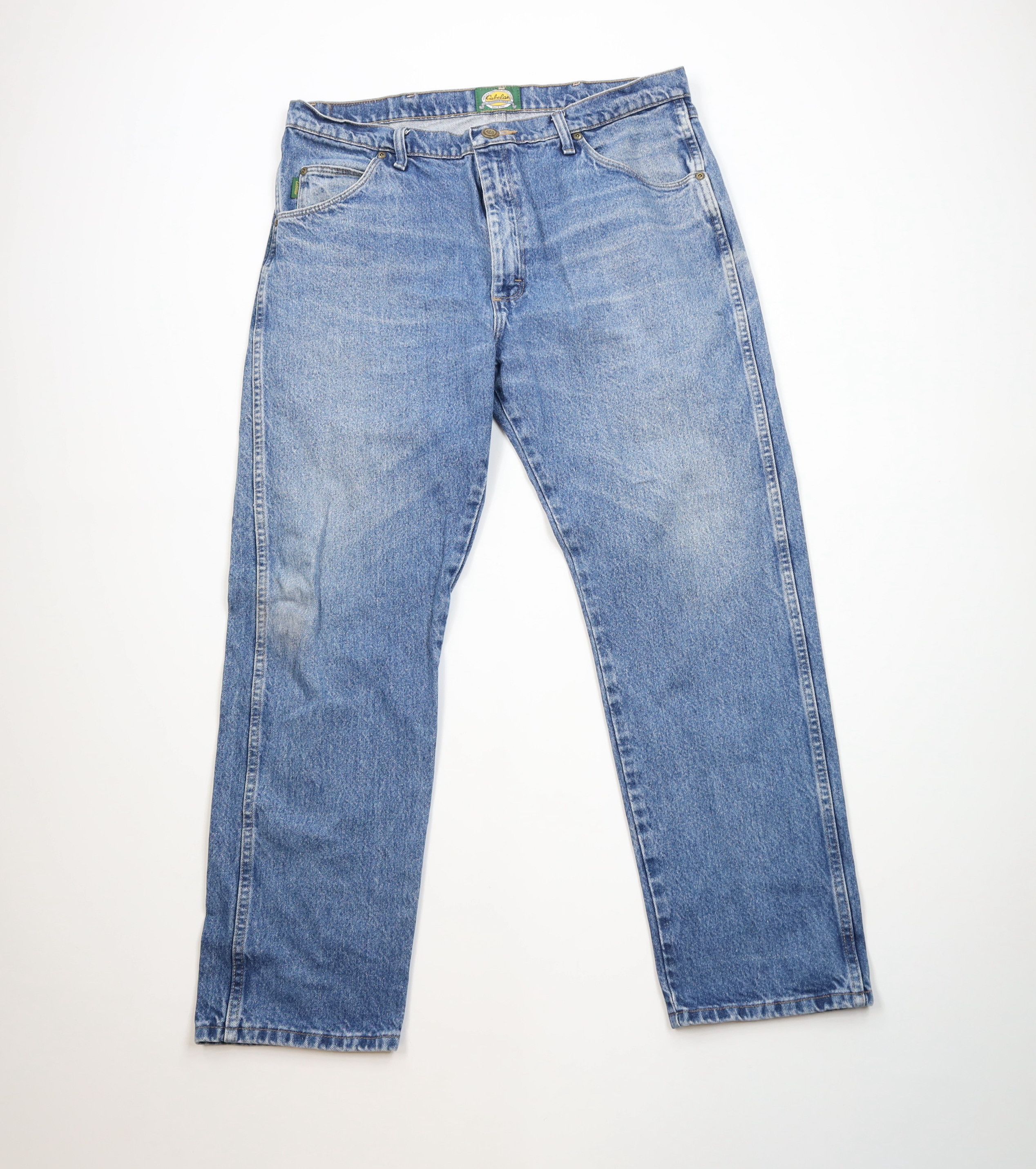 Cabelas Vintage Cabelas Faded Straight Leg Denim Jeans Blue Cotton Size 38" / US 16 / IT 52 - 1 Thumbnail