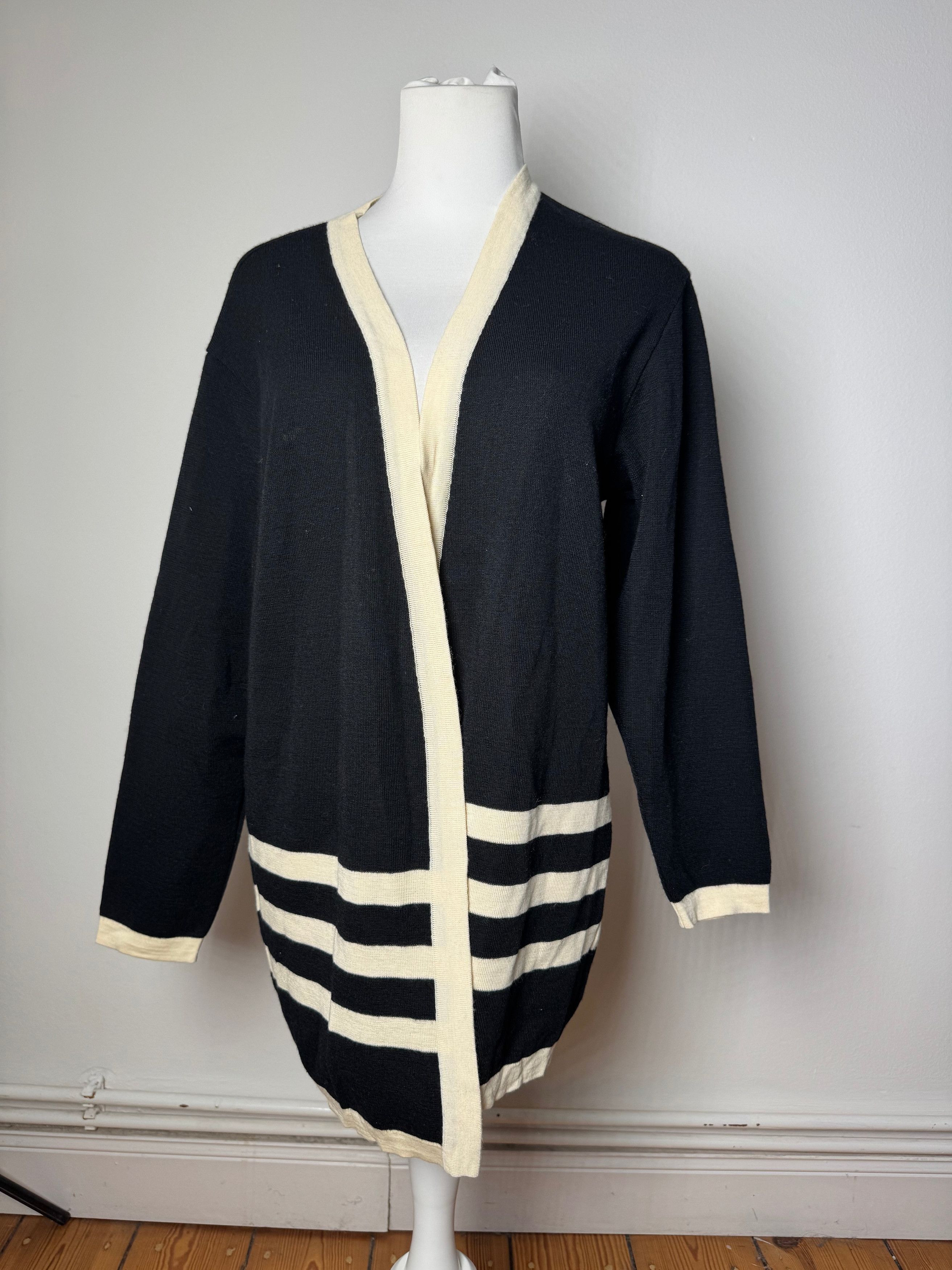 Courreges Vintage Paris Striped Cardigan Black White M Size M / US 6-8 / IT 42-44 - 1 Thumbnail