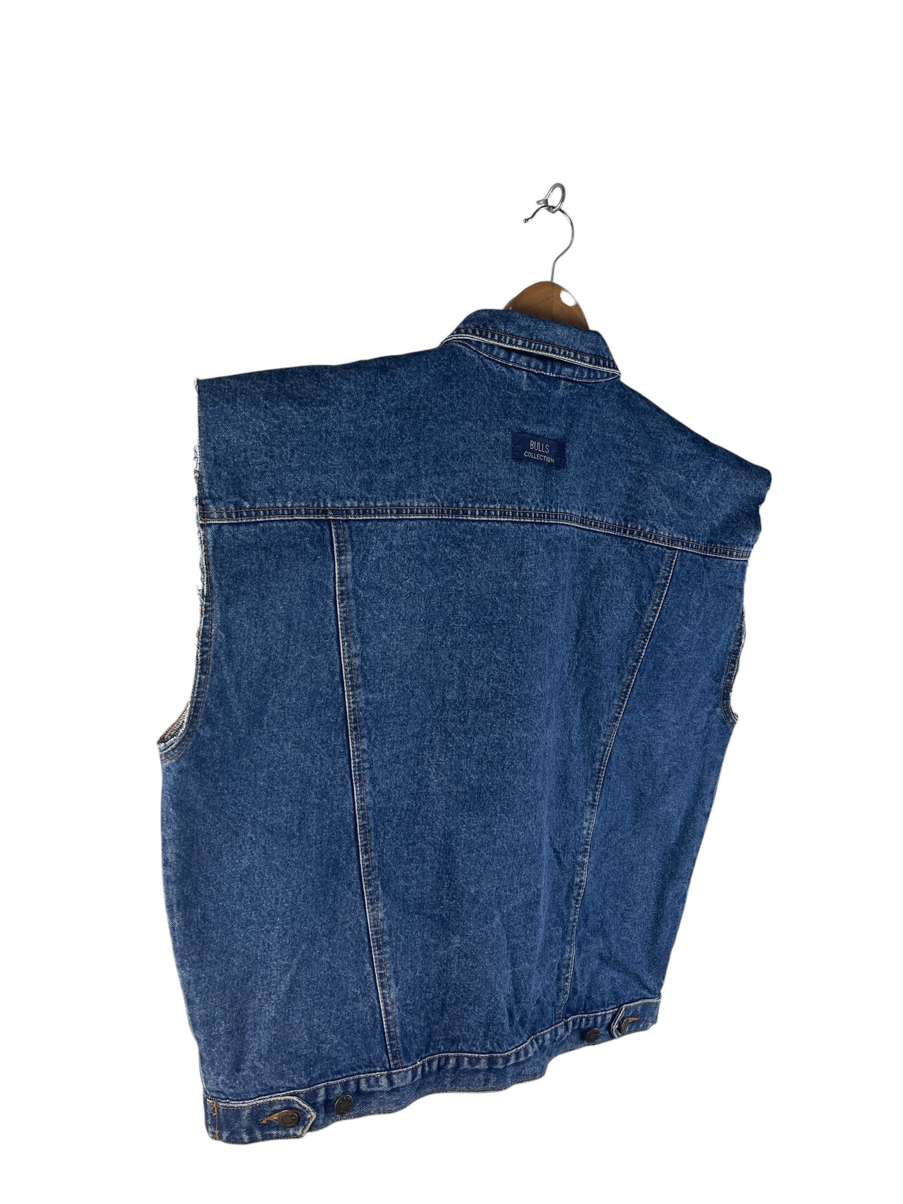 Vintage Bradford Bulls Collection Denim Vest Cut-Off Trucker Jacket Size US L / EU 52-54 / 3 - 6 Thumbnail
