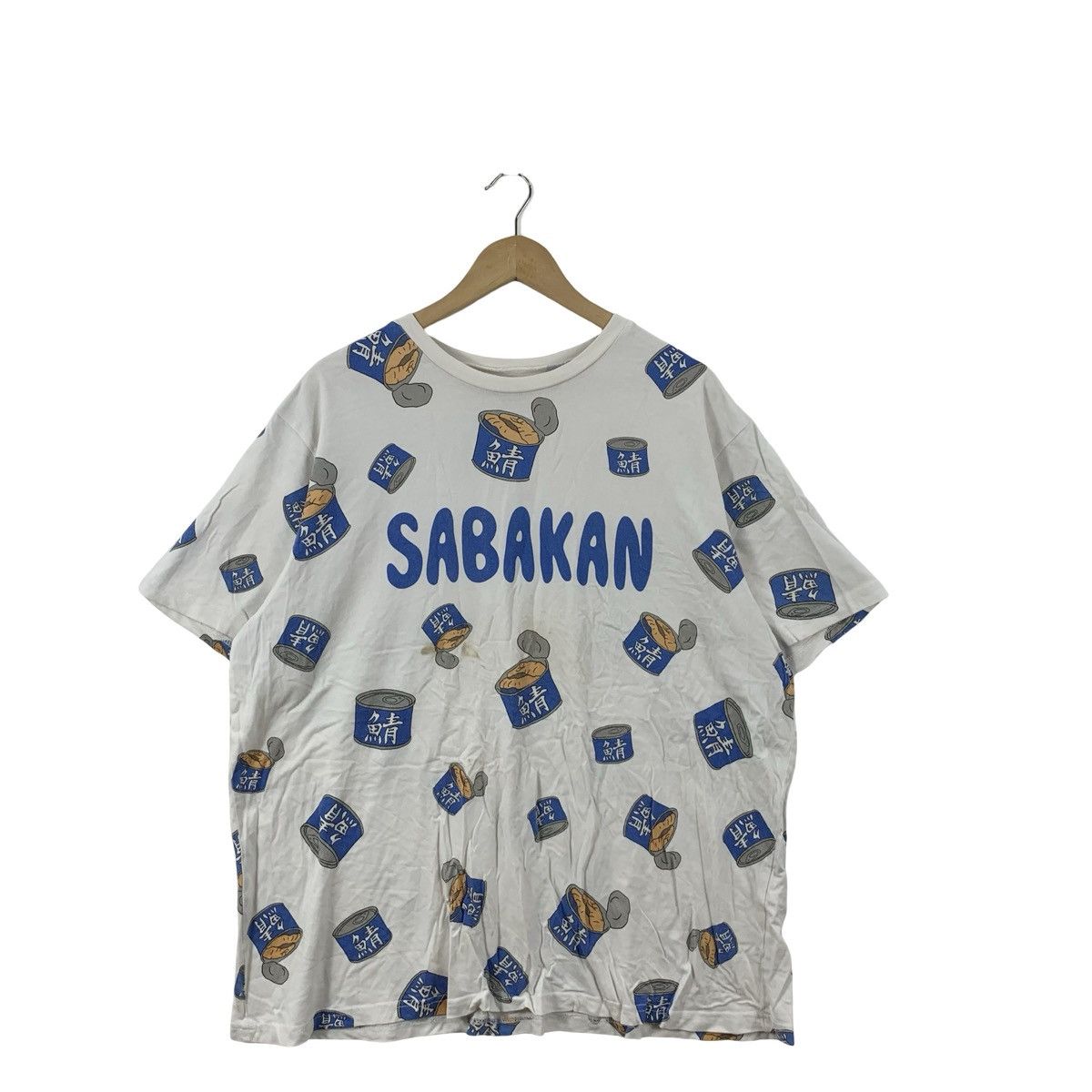 Vintage Vintage SABAKAN All Over Print Tee Japanese Canned Fish Size US XXL / EU 58 / 5 - 4 Thumbnail