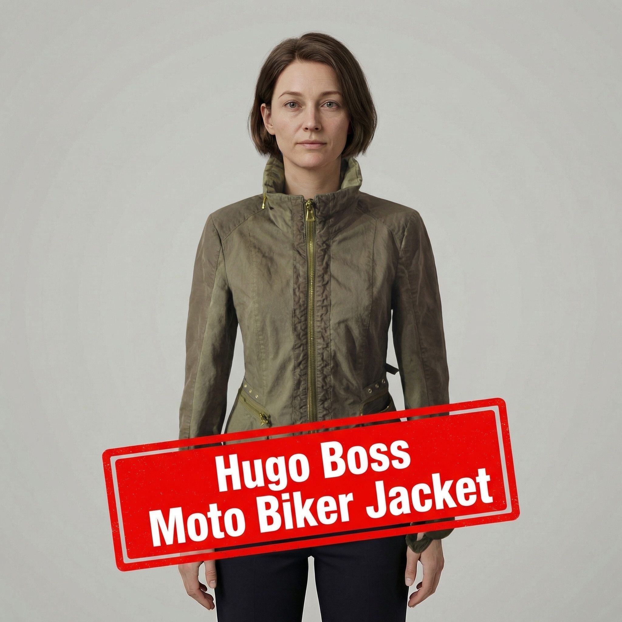 Hugo Boss Rare Vintage Hugo Boss Orange Women’s Moto Biker Jacket Size S / US 4 / IT 40 - 1 Thumbnail