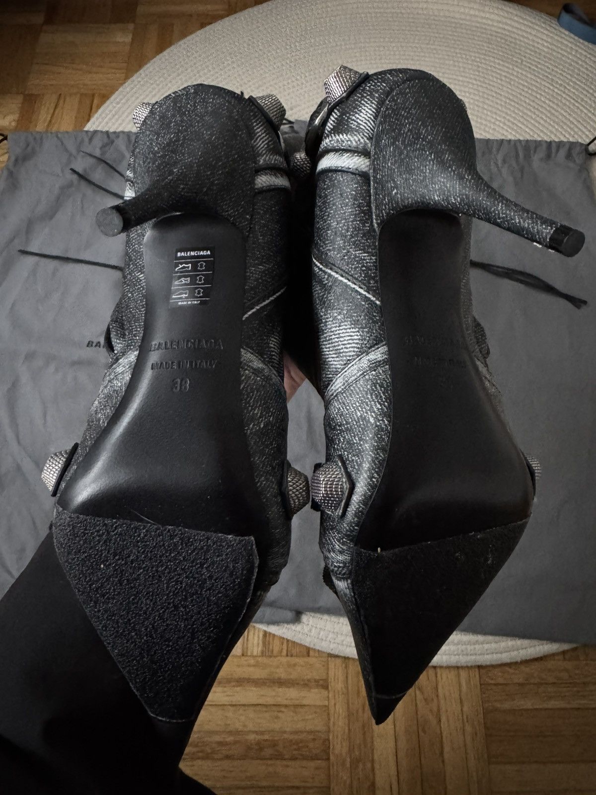 Balenciaga BALENCIAGA Cagole 90 leather knee-high boots size 38 Size US 7.5 / IT 37.5 - 6 Thumbnail
