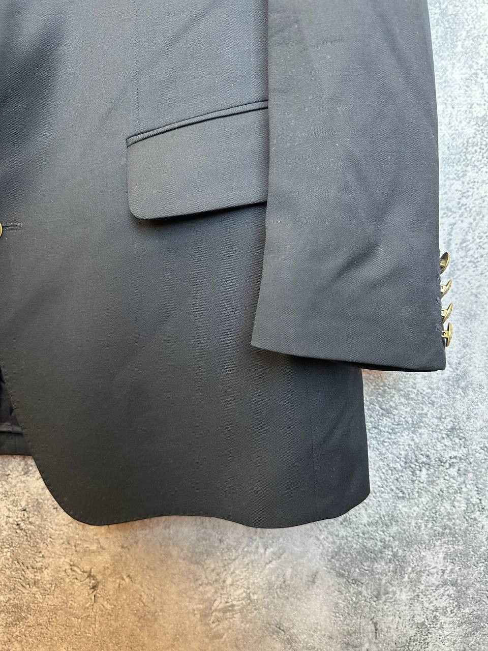 Burberry × Vintage BURBERRY London Blazer Super 100's Wool Gold Buttons Size 44R - 11 Thumbnail