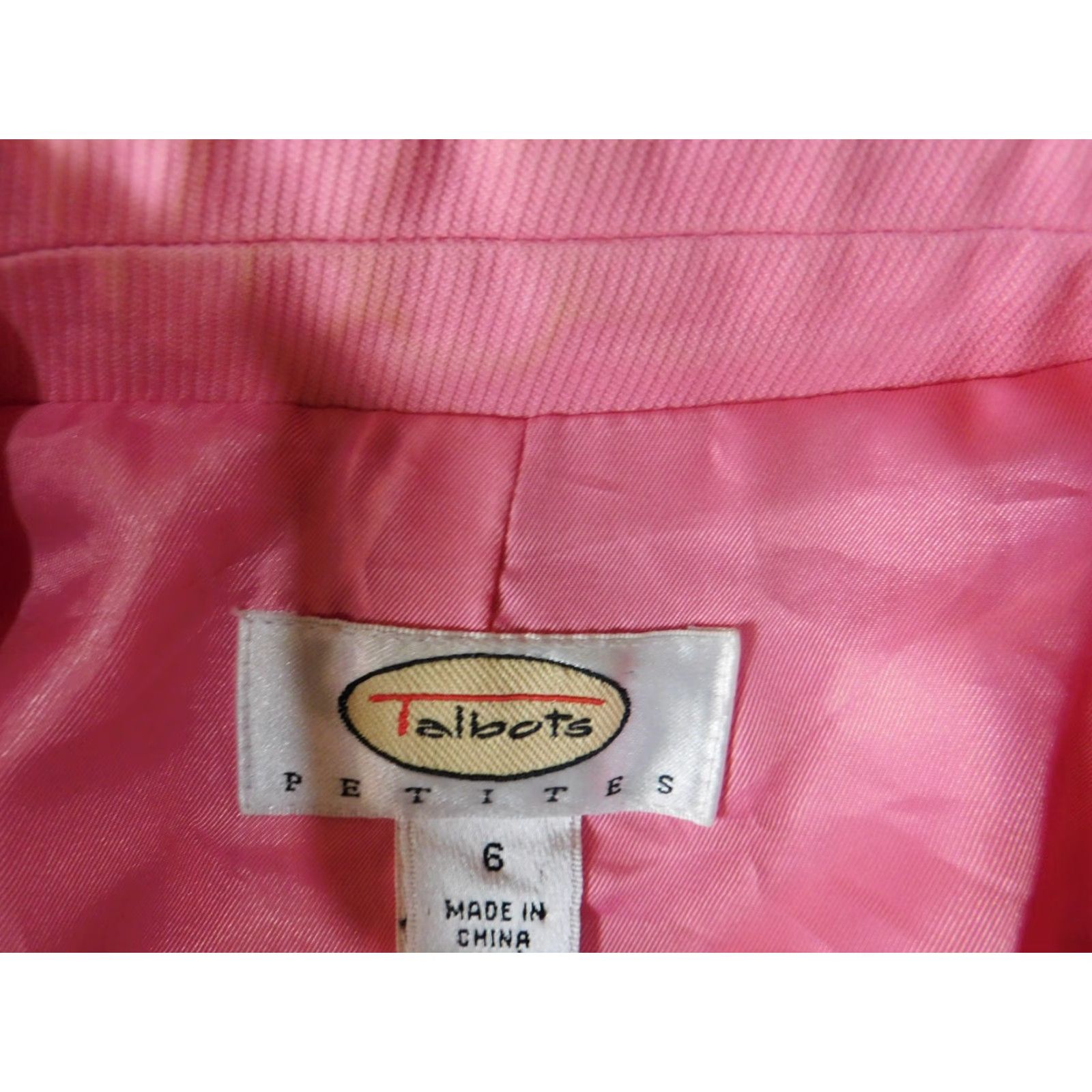Talbots Talbots Pink Blazer Womens Blazer 6P Petite Lined Two-Button Mid-Length Jacket Coat Polyester Microfiber Casual Scholastic American Classic Jacket Size M / US 6-8 / IT 42-44 - 4 Thumbnail