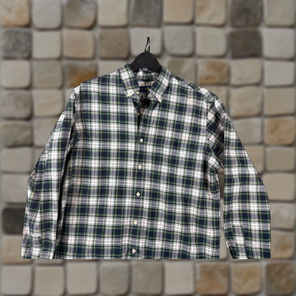 Polo Ralph Lauren Polo Ralph Lauren Shirt Mens L Green White Plaid Button Down Long Sleeve Size US L / EU 52-54 / 3 - 1 Thumbnail