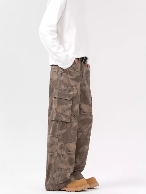 Japanese Brand × Jean Washed vintage desert camouflage loose straight cargo jeans Size US 32 / EU 48 - 2 Thumbnail