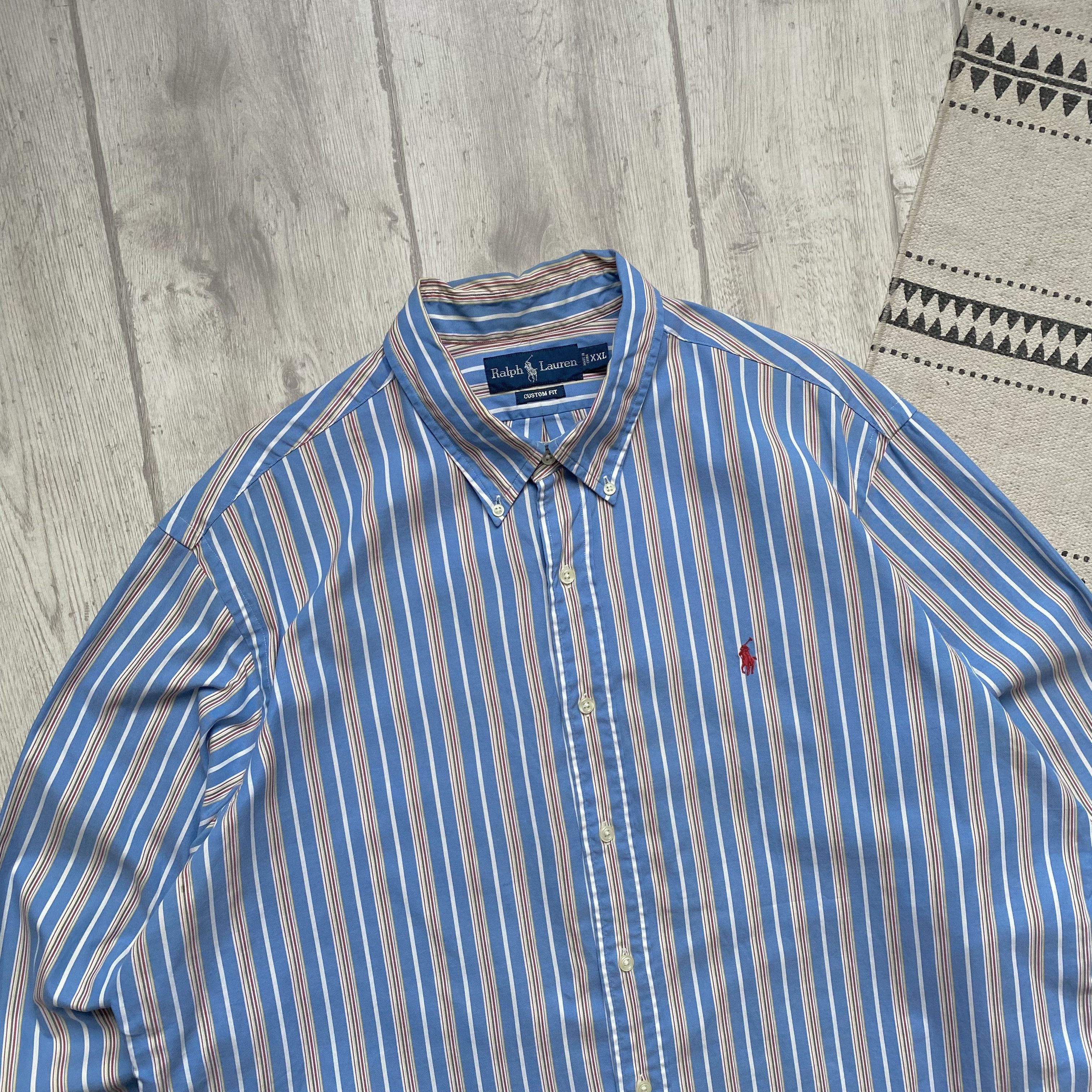 Polo Ralph Lauren 👔 Vintage 90s Polo Ralph Lauren striped shirt oldmoney Size US XXL / EU 58 / 5 - 2 Thumbnail