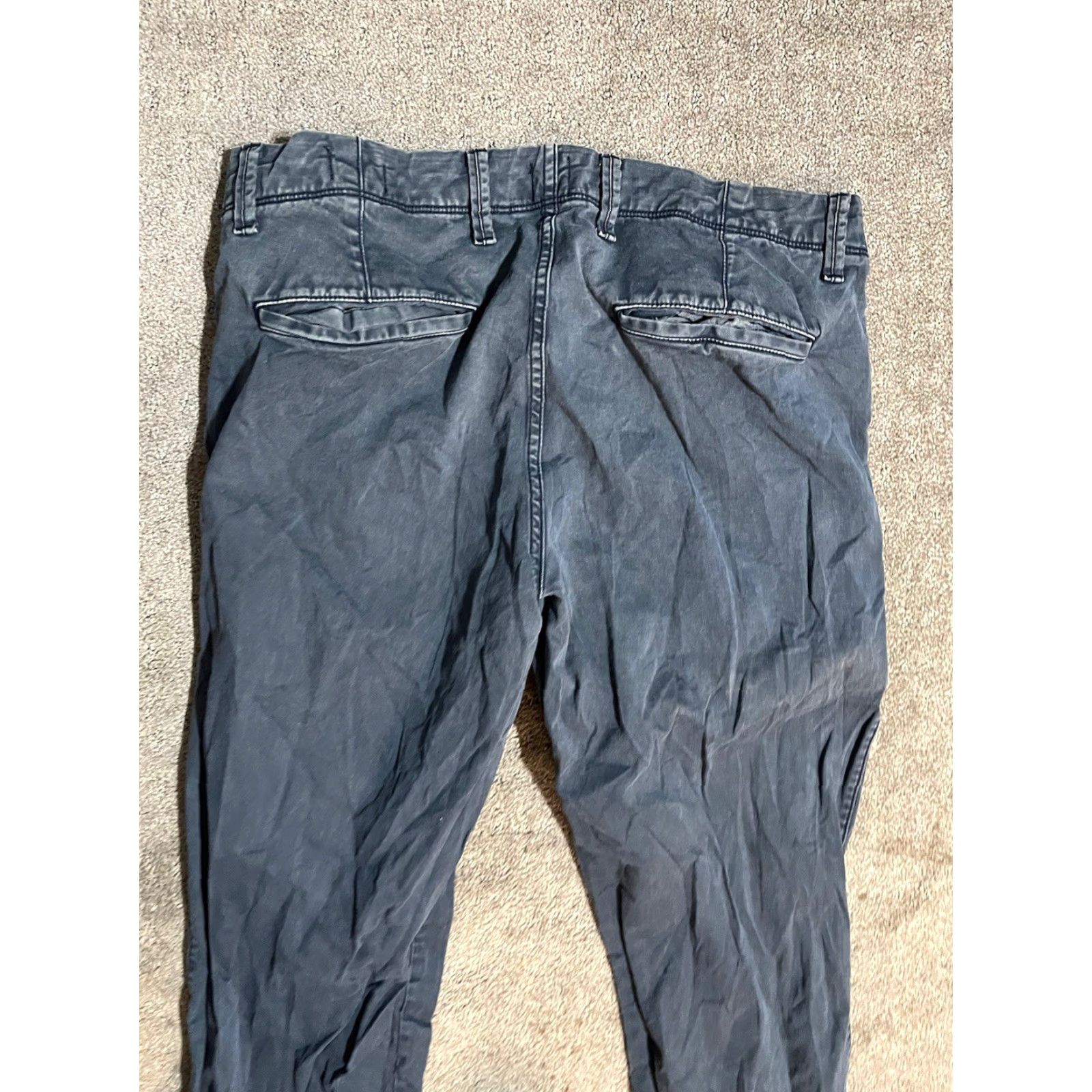 Gap Gap Slim Chino Pants Mens 33x30 Blue Solid Casual Flat Front Zip Cotton Canvas Inseam 30 Vintage No Size US 33 - 4 Thumbnail