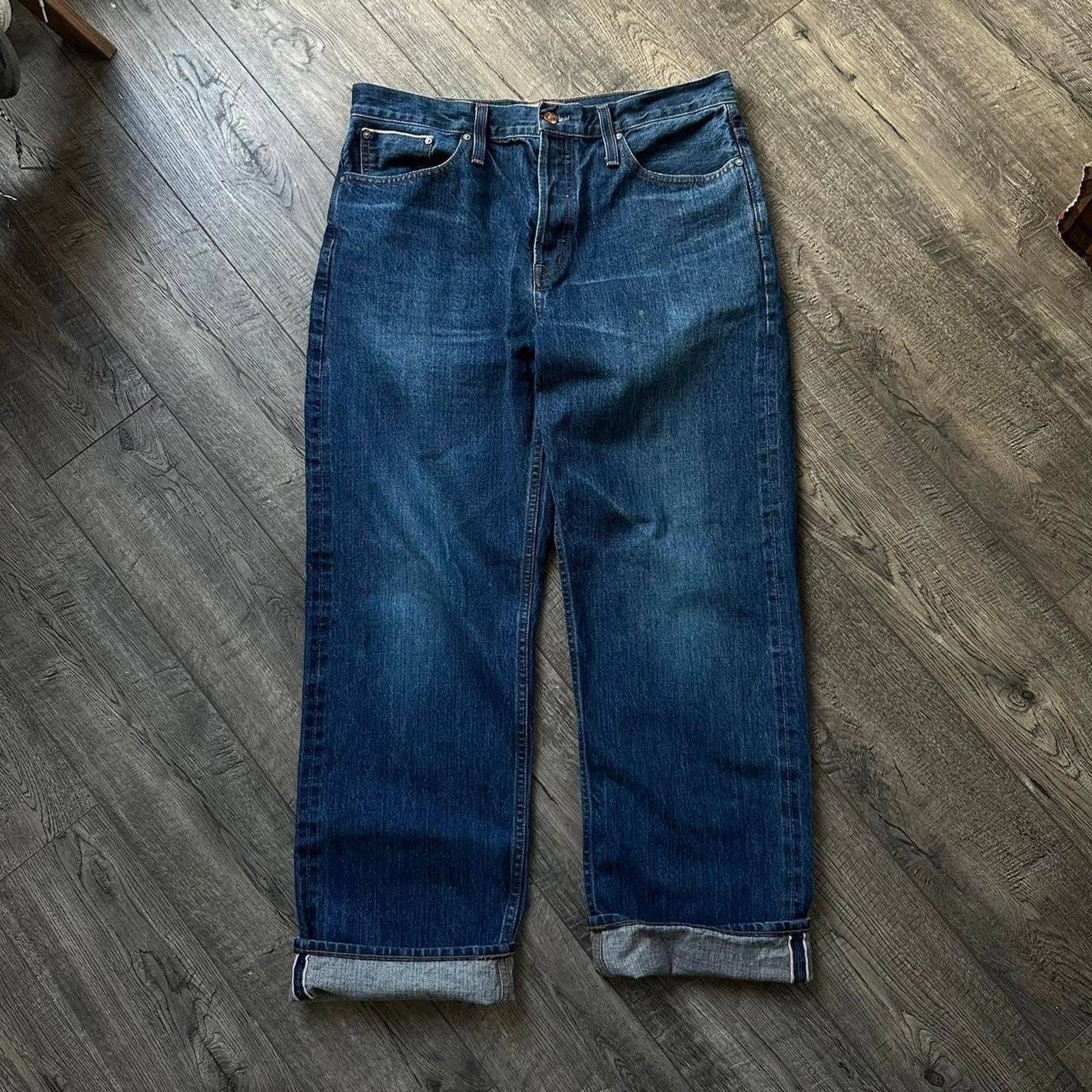J.Crew × Vintage Dark Blue Indigo PointSur Straight Baggy Selvedge Denim Jean Size US 30 / EU 46 - 4 Thumbnail
