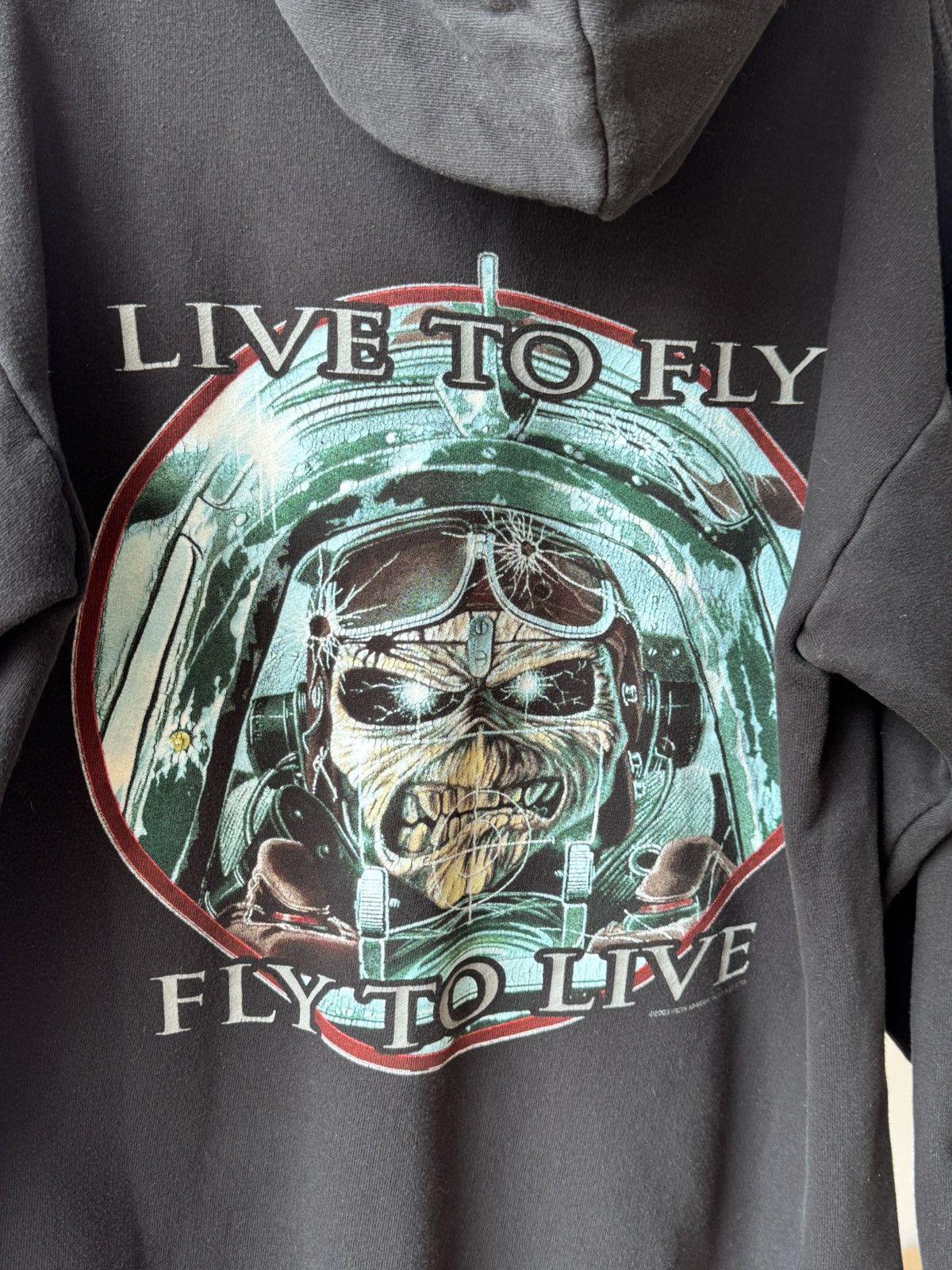 Iron Maiden Vintage Iron Maiden Aces High Live To Fly Fly To Live Hoodie Size US L / EU 52-54 / 3 - 3 Thumbnail