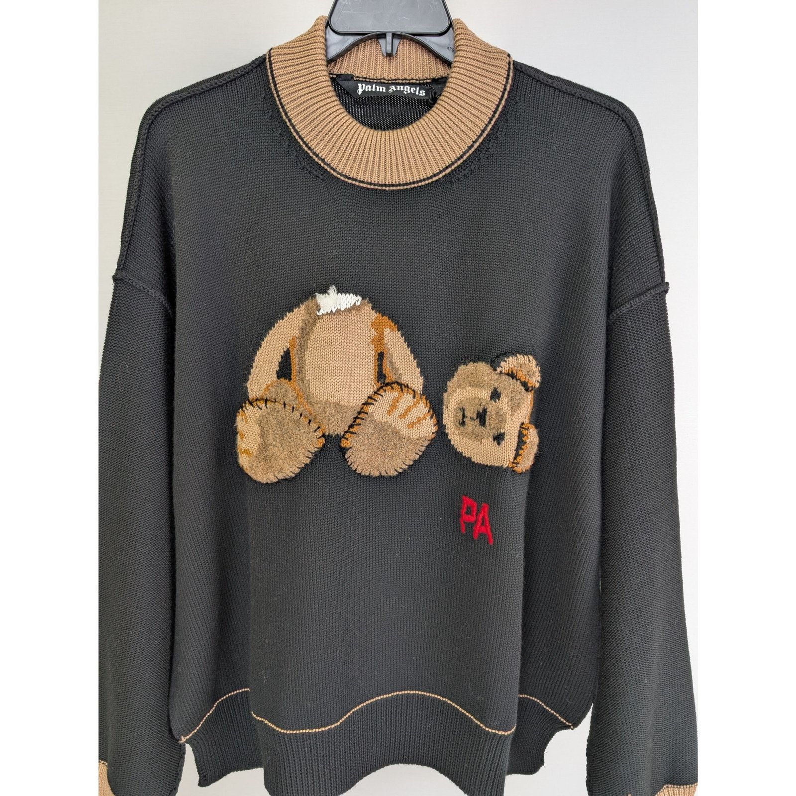 Palm Angels o1rshd1 PA Bear Sweater in Black/Brown Size US M / EU 48-50 / 2 - 7 Thumbnail