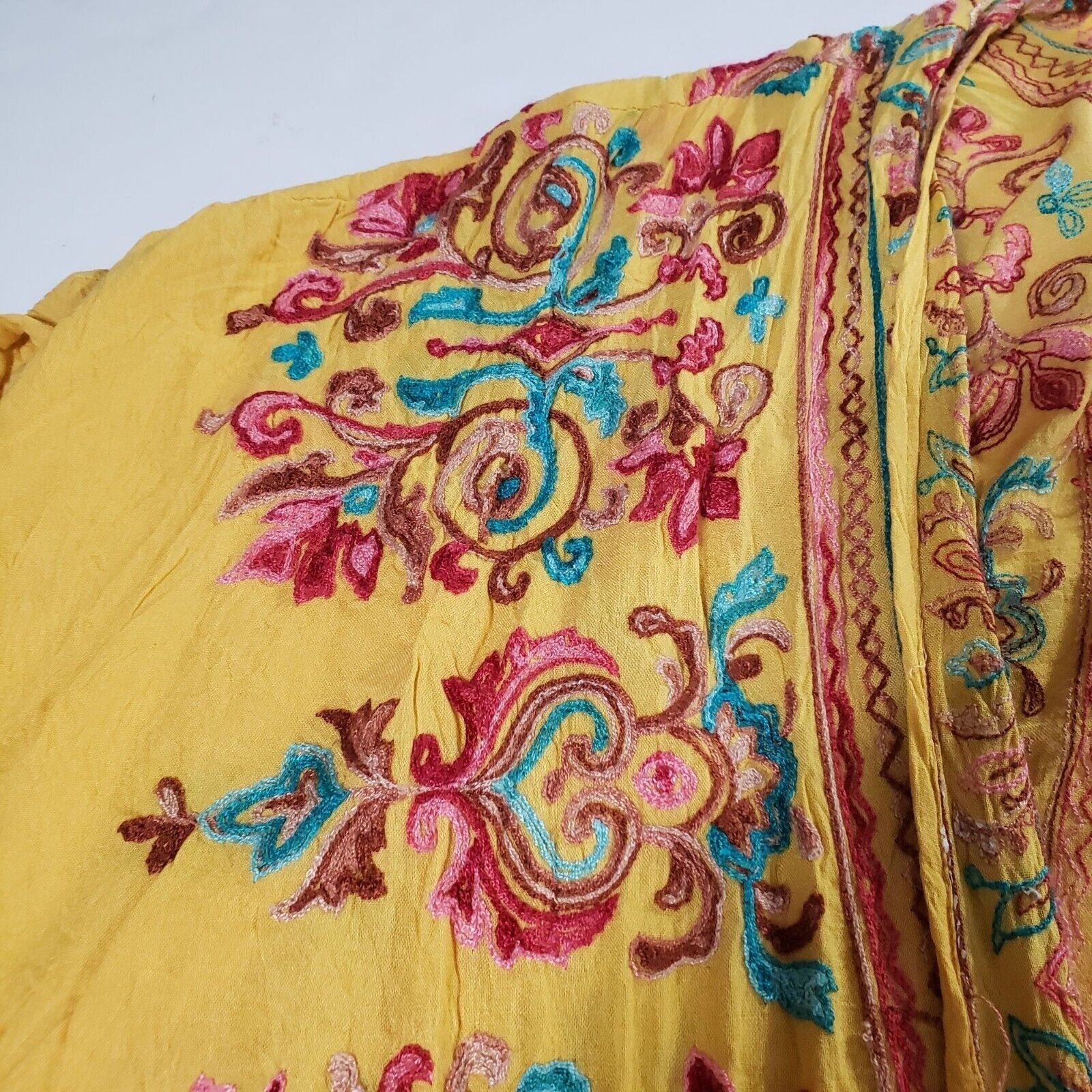 Designer Umgee Embroidered Oversized Cardigan Womens S/M Yellow Size M / US 6-8 / IT 42-44 - 3 Thumbnail
