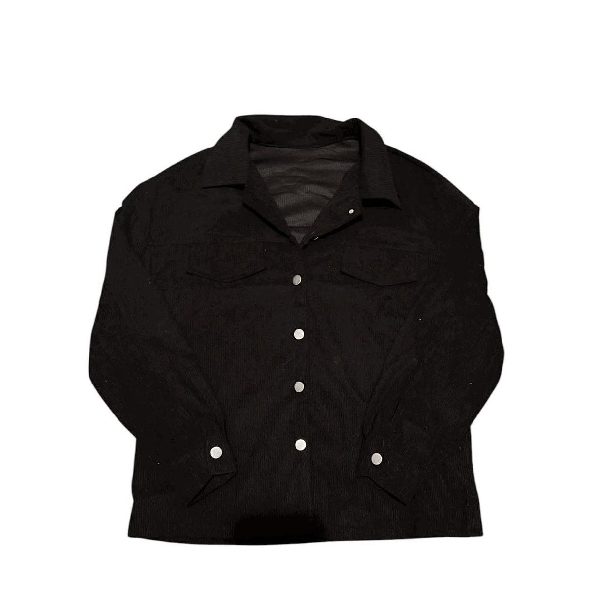 Other Black Corduroy Light Weight Jacket Coat Button Up S/M Size M / US 6-8 / IT 42-44 - 1 Thumbnail