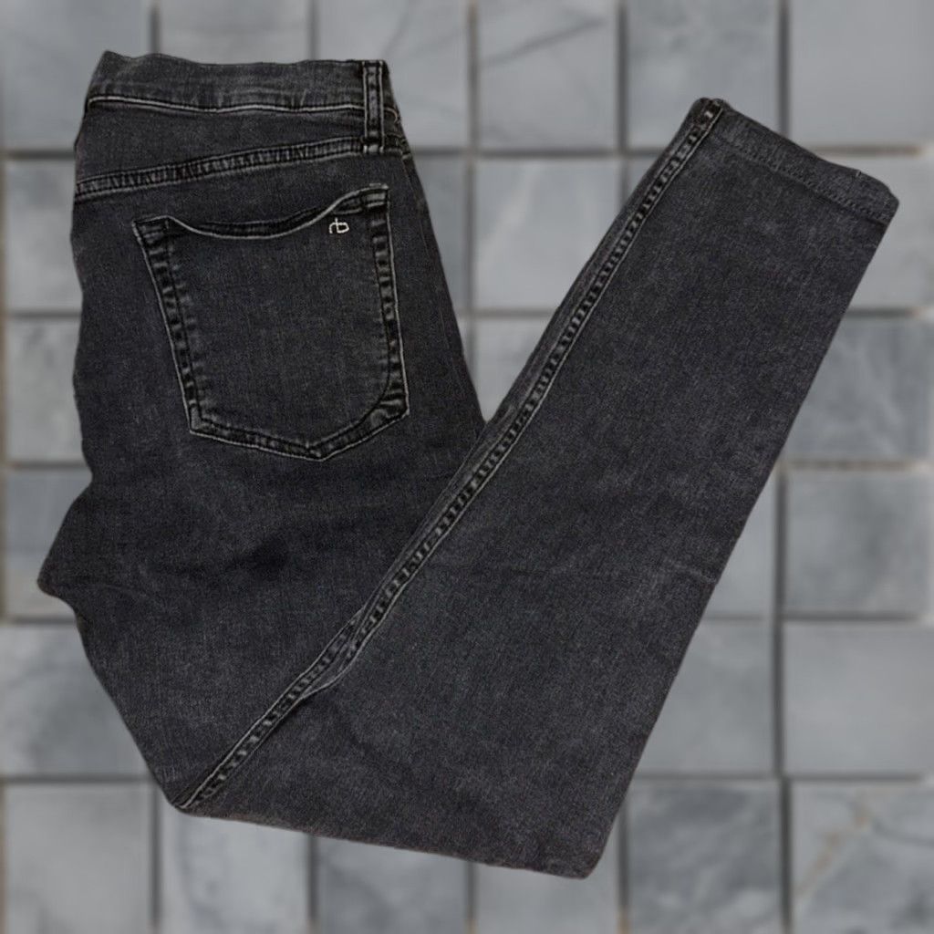 Rag & Bone Rag & Bone Skinny Jeans Black Distressed 32x30 Men's Jeans, 32 Inseam Slim Fit Distressed Knee 30 in Inseam Button Zip Regular 32x30 Size US 32 / EU 48 - 1 Thumbnail