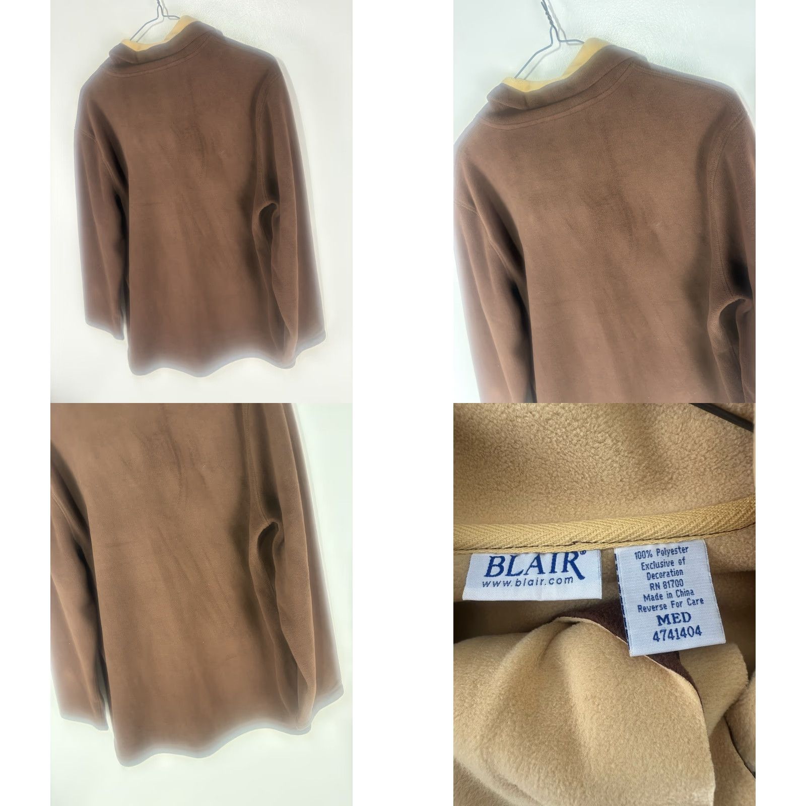 Blair Blair Fleece Jacket Women's Long Sleeve Regular M Brown Size M / US 6-8 / IT 42-44 - 8 Thumbnail