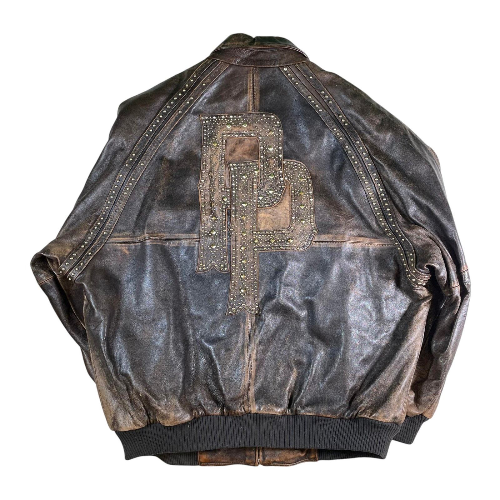 Pelle Pelle Pelle Pelle 1978 Studded Brown Varsity Jacket Size US XXL / EU 58 / 5 - 3 Thumbnail