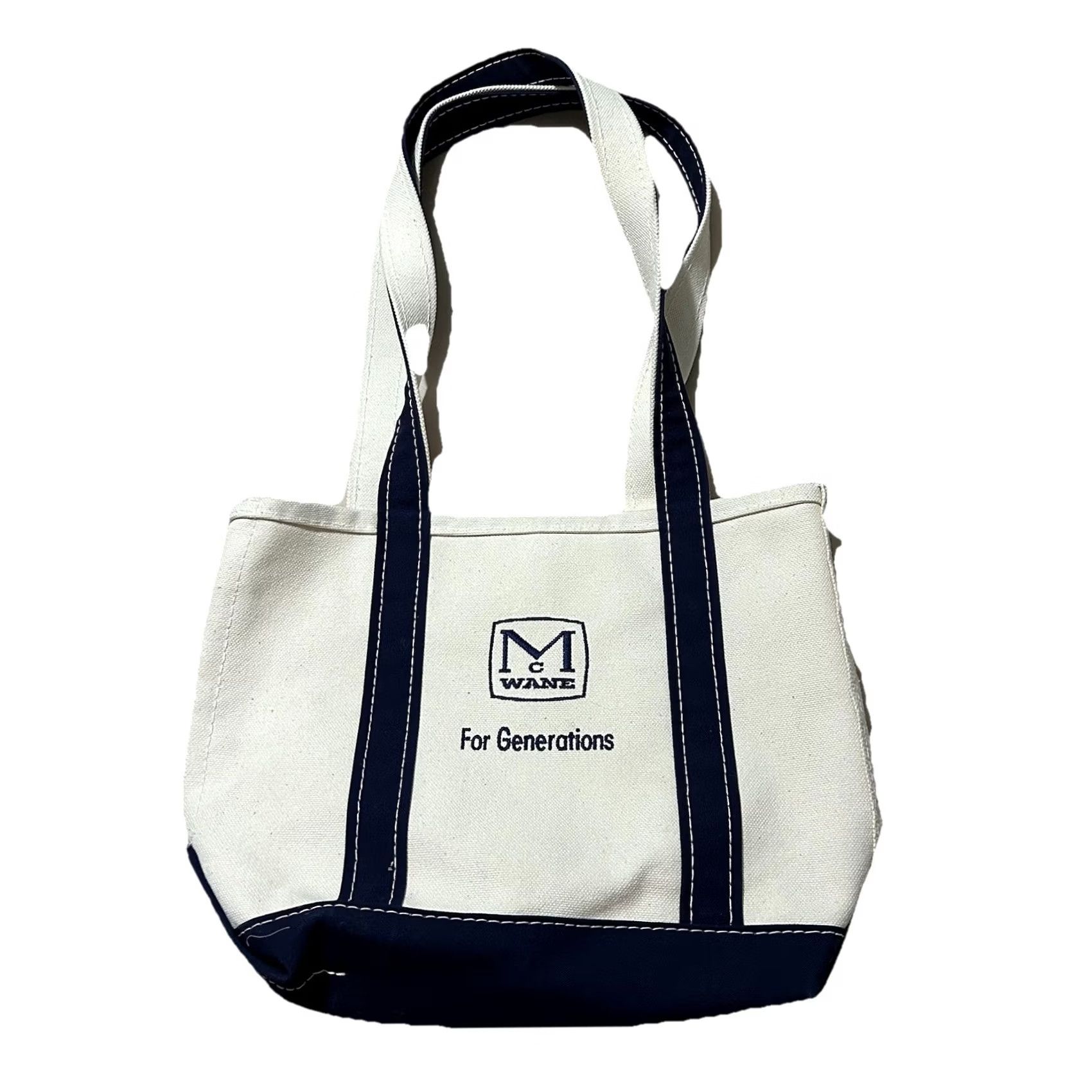 Vintage VINTAGE L.L. Bean Boat And Tote Tote Bag Made In USA Medium Cream And Navy Bag Mens Medium Ivory USA 90s Size ONE SIZE - 2 Thumbnail